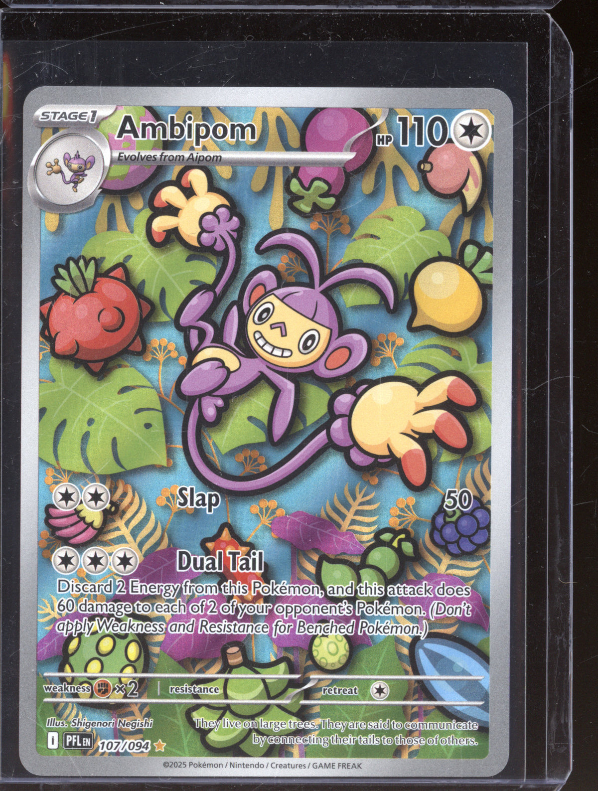 2025 Pokemon Phantasmal Flames PFL 107/094 Ambipom Illustration Rare