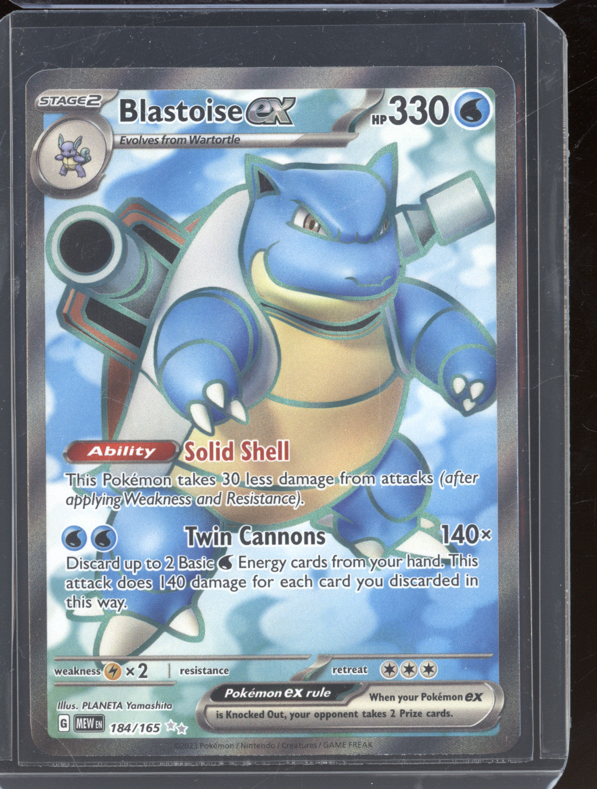2023 Pokemon MEW EN 151 Blastoise EX 184/165 Full Art