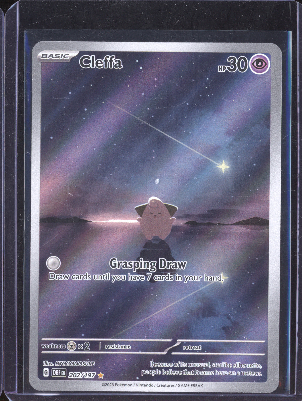 Cleffa 2023 Pokemon Obsidian Flames 202/197 Illustration Rare