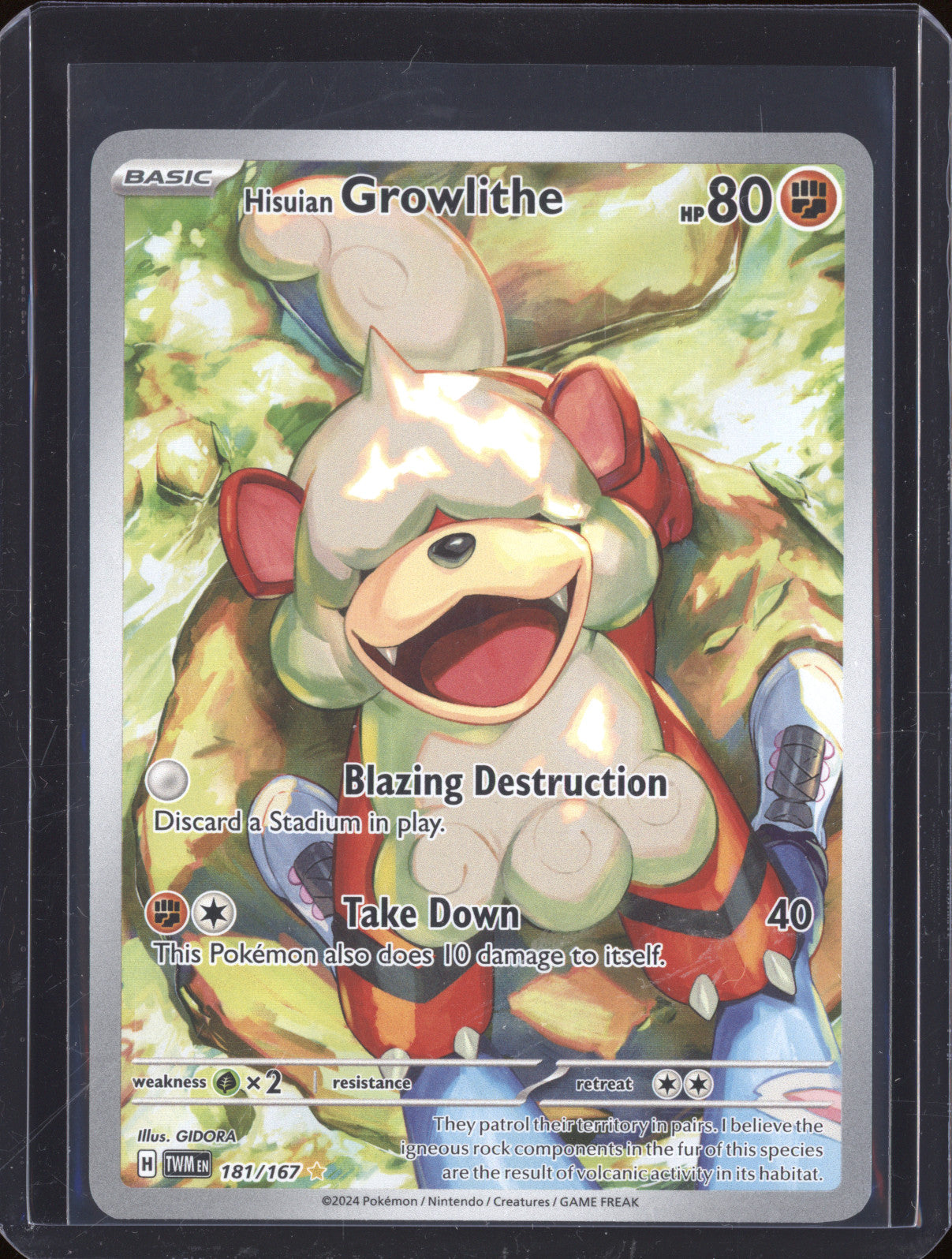 2024 Pokemon Twilight Masquerade TWM 181/167 Hisuian Growlithe Illustration Rare