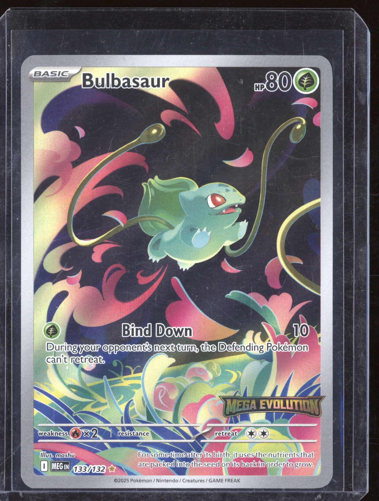 2025 Pokemon Mega Evolutions 133/132 Bulbasaur Illustration Rare Stamped