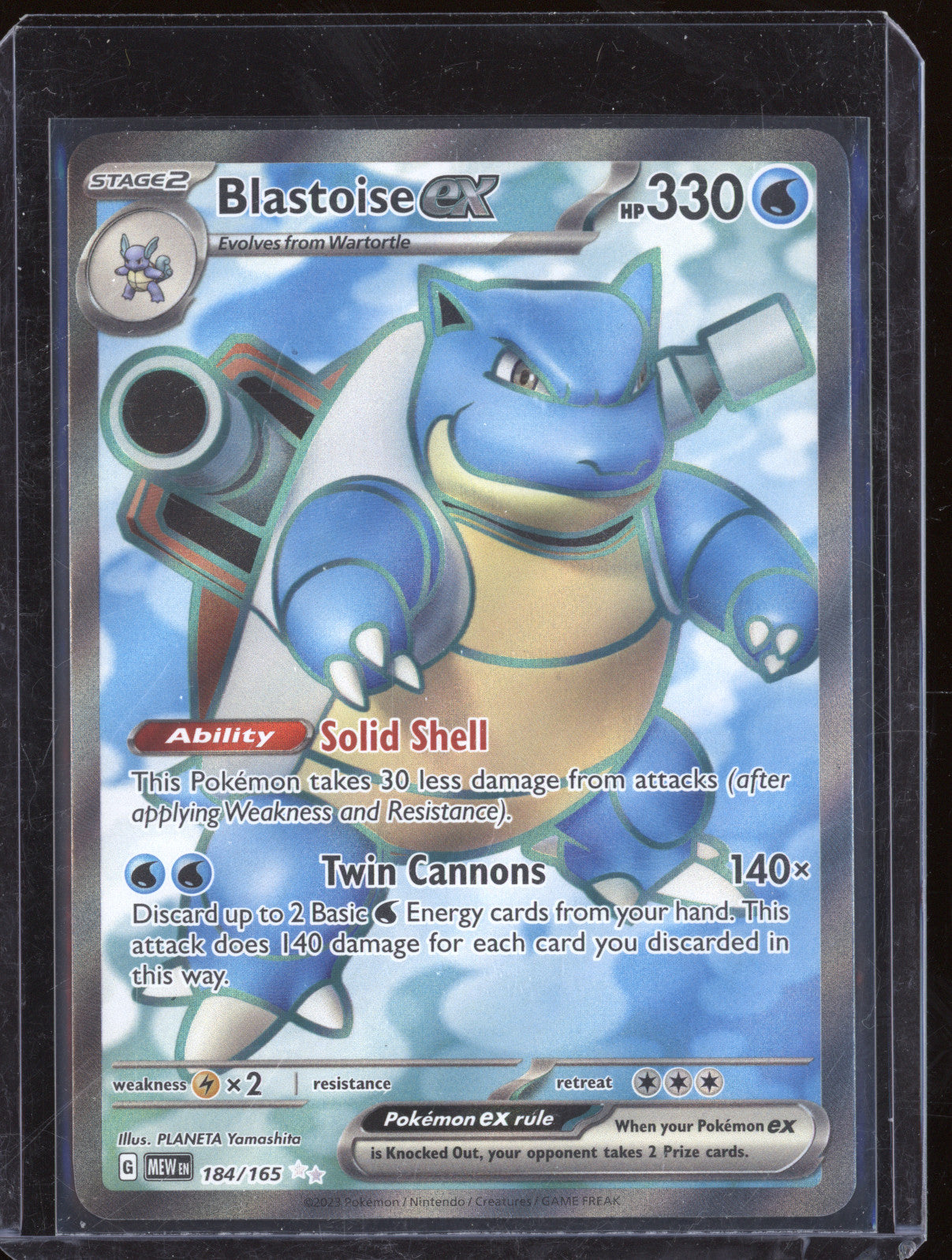 2023 Pokemon MEW EN 151 Blastoise EX 184/165 Full Art
