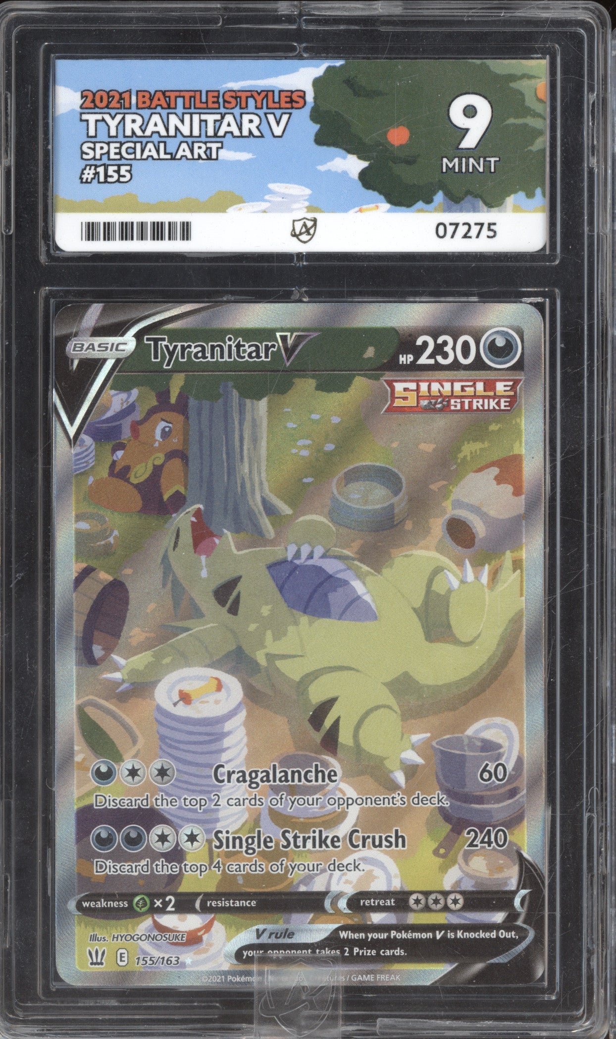 2021 Pokemon Battle Styles 155/163 Tyranitar V Special Art ACE 9