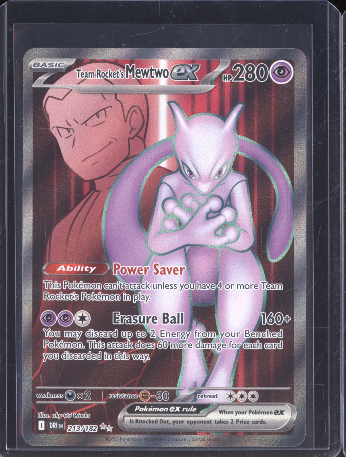 Team Rocket's Mewtwo EX 2025 Pokemon Destined Rivals DRI 213/182 Ultra Rare