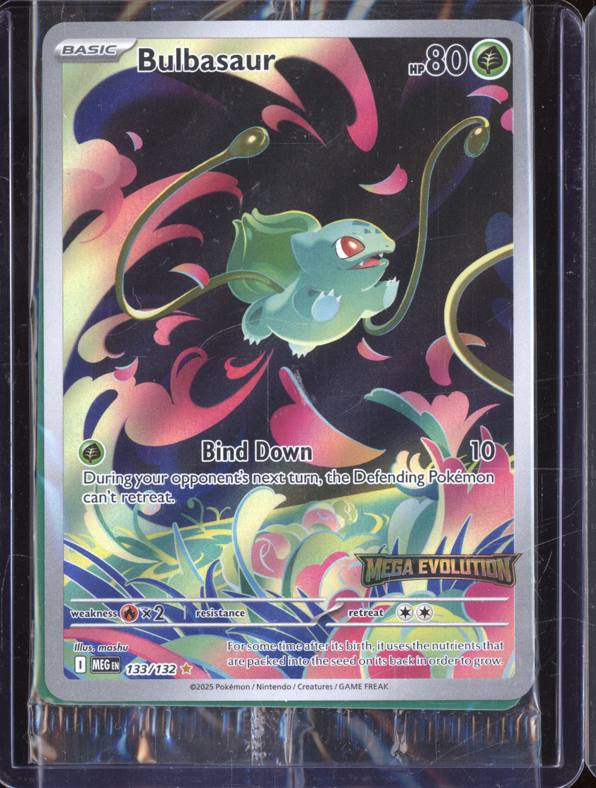 2025 Pokemon Mega Evolutions 133/132 Bulbasaur Illustration Rare Stamped
