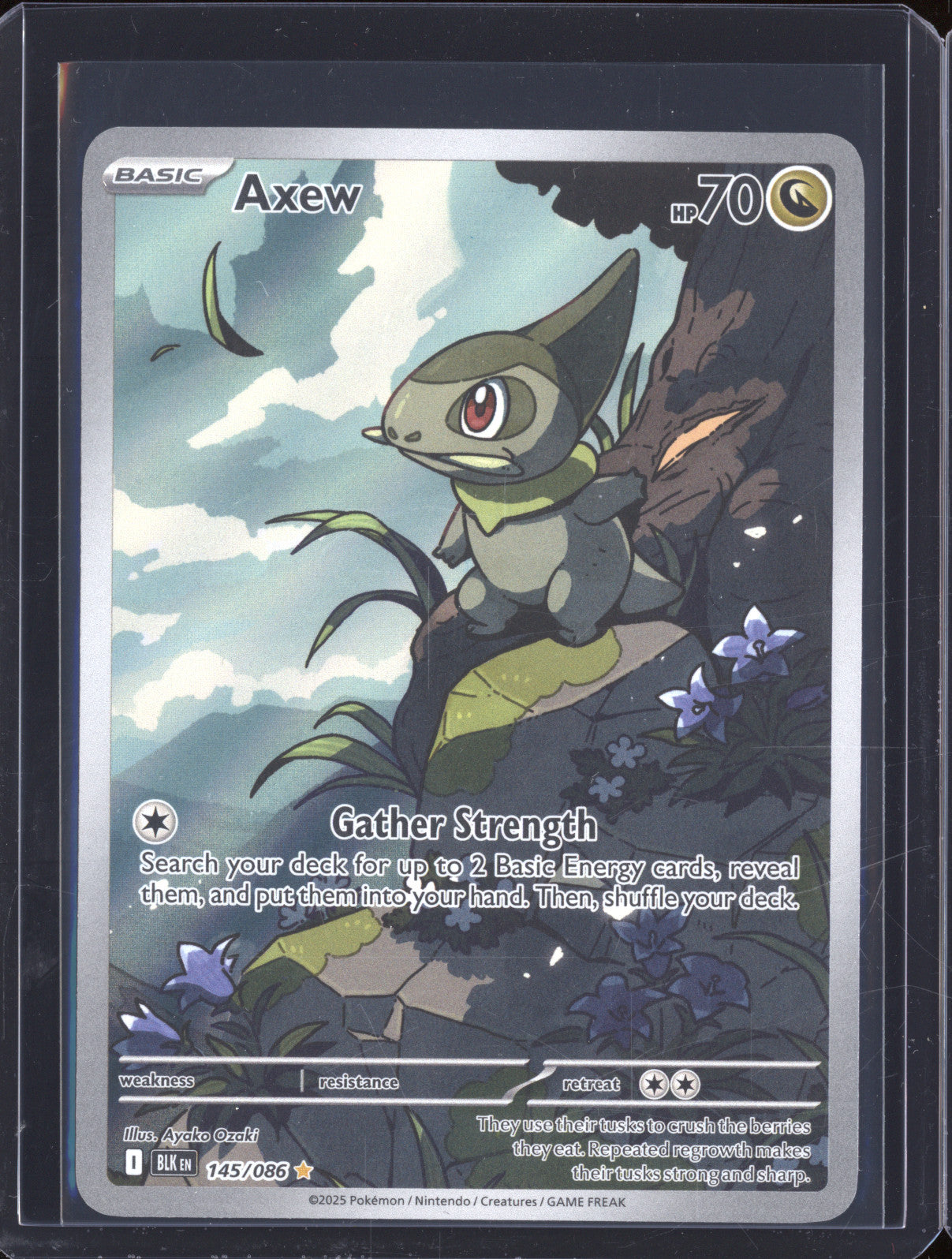 Axew 2025 Pokemon Black Bolt BLK 145/086 Illustration Rare