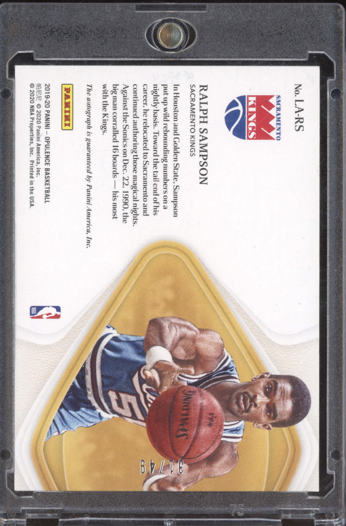 2019 Panini Opulence 31 Ralph Sampson Luxurious Auto 31/49