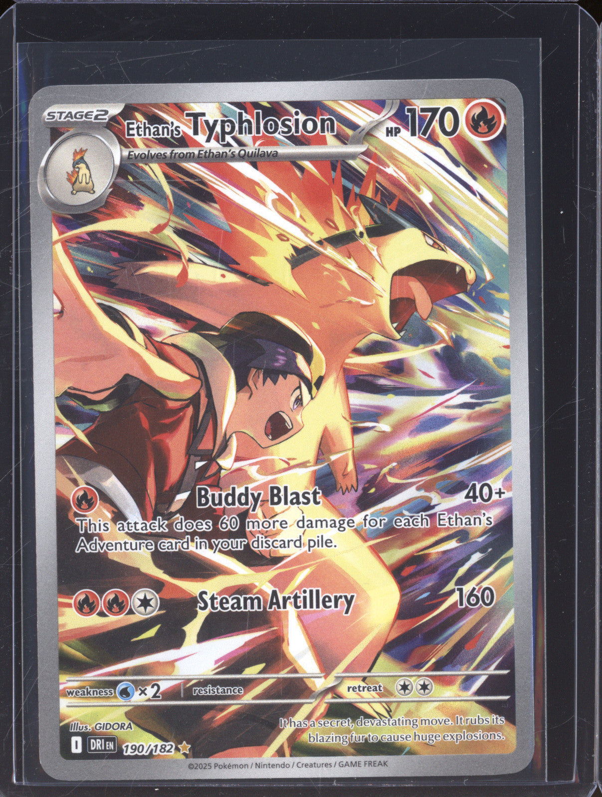 Ethan's Typhlosion 2025 Pokemon Destined Rivals DRI 190/182 Illustration Rare