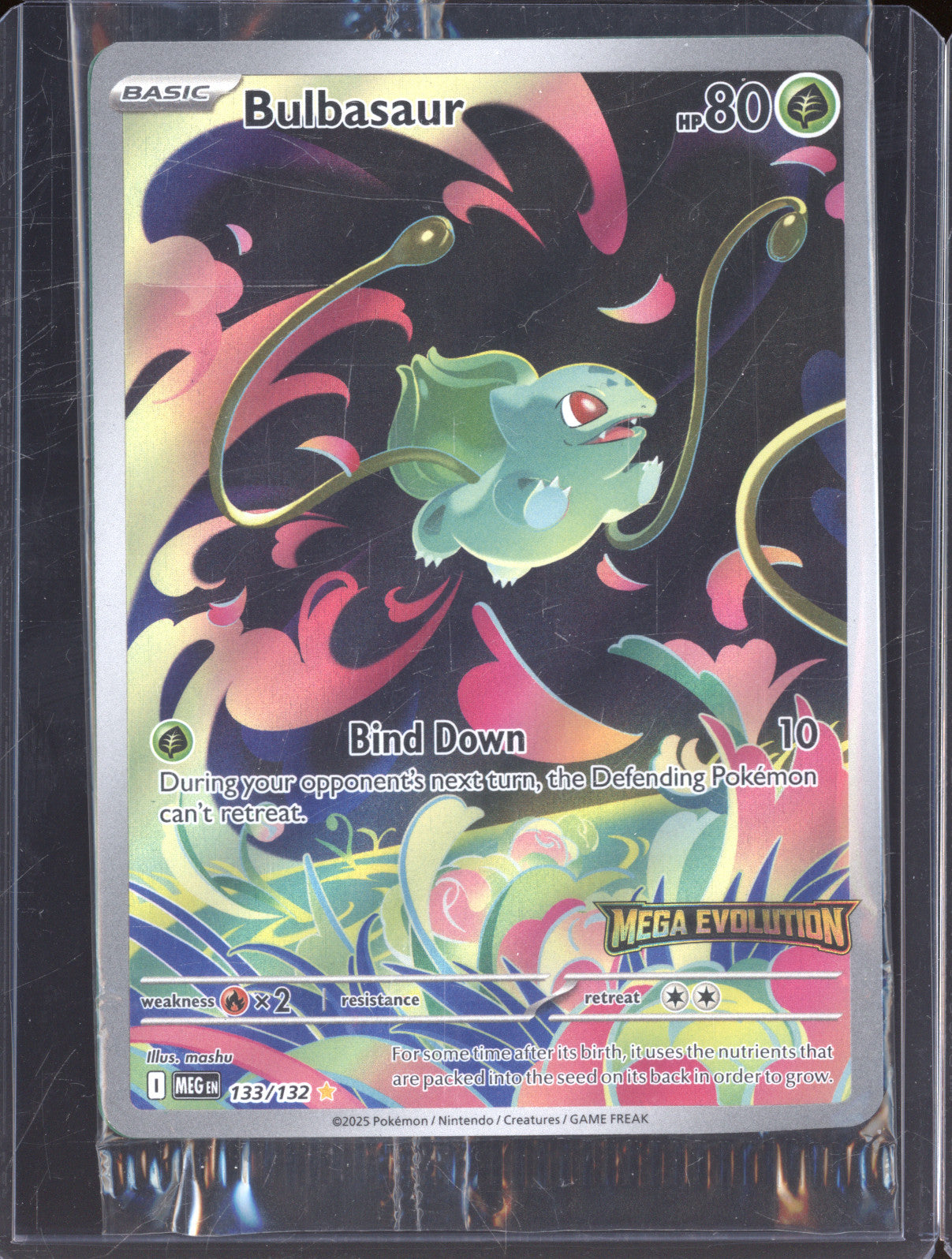 2025 Pokemon Mega Evolutions 133/132 Bulbasaur Illustration Rare Stamped