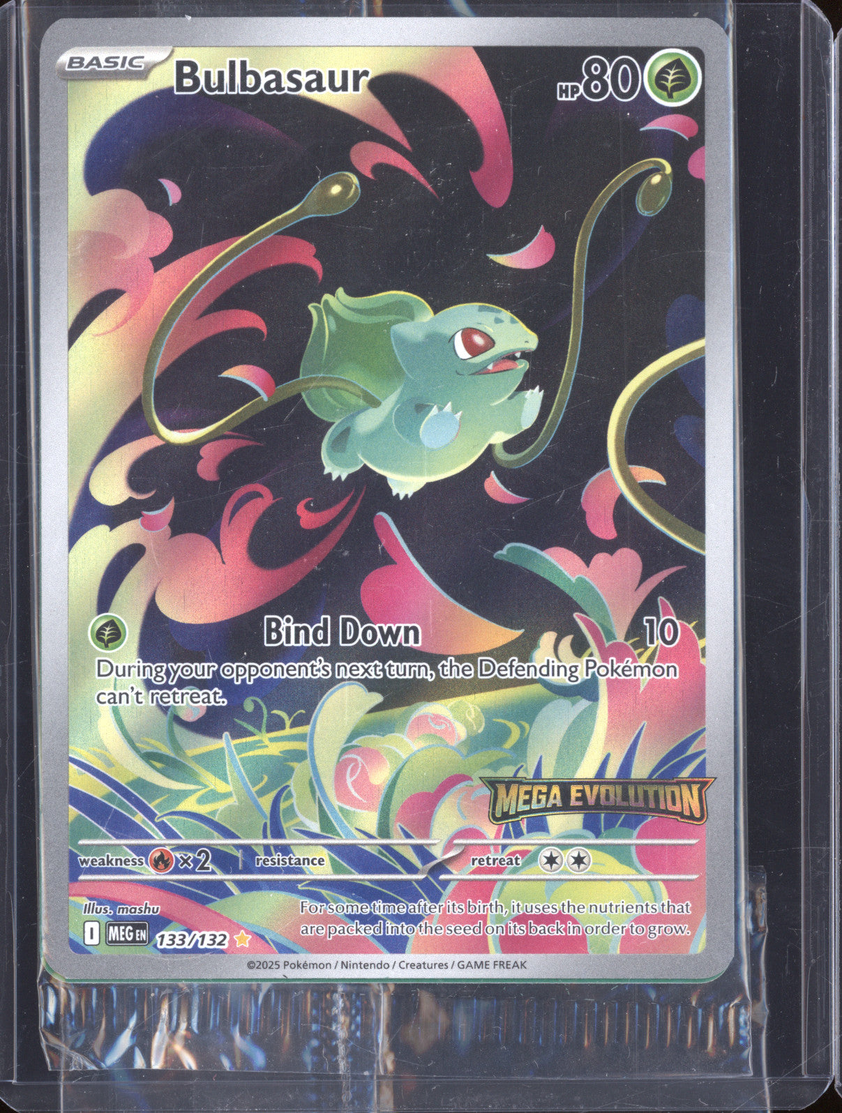 2025 Pokemon Mega Evolutions 133/132 Bulbasaur Illustration Rare Stamped