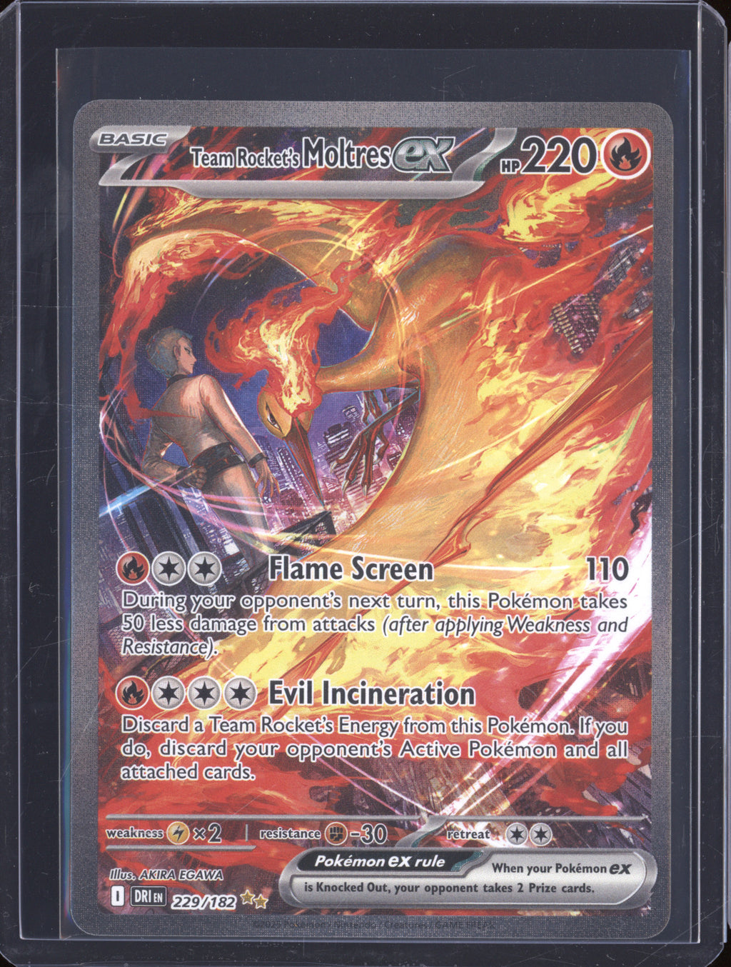 Rocket's Moltres Ex 0 Pokemon Destined Rivals DRI 229 Special Illustra
