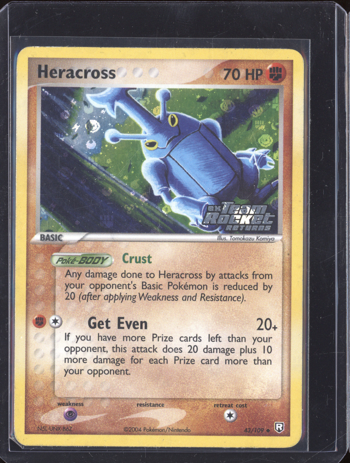 2004 Pokemon EX Team Rocket Returns 43/109 Heracross Reverse Holo