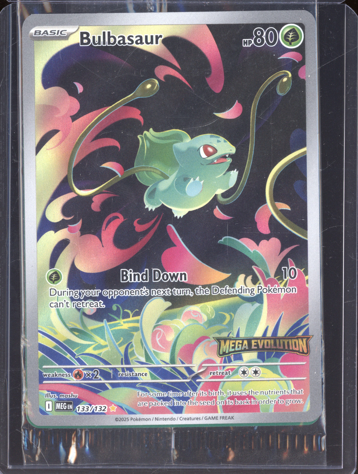 2025 Pokemon Mega Evolutions 133/132 Bulbasaur Illustration Rare Stamped