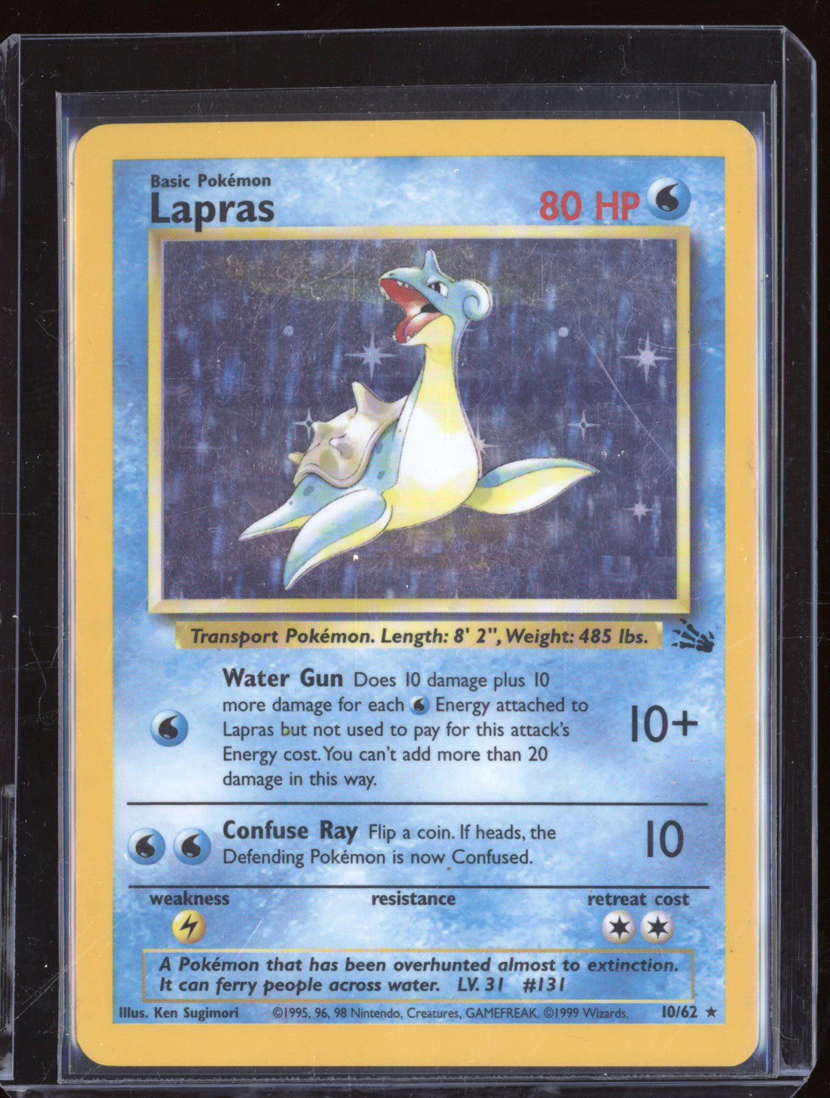 Lapras 1999 Pokemon Fossil 10/62 Holo Rare