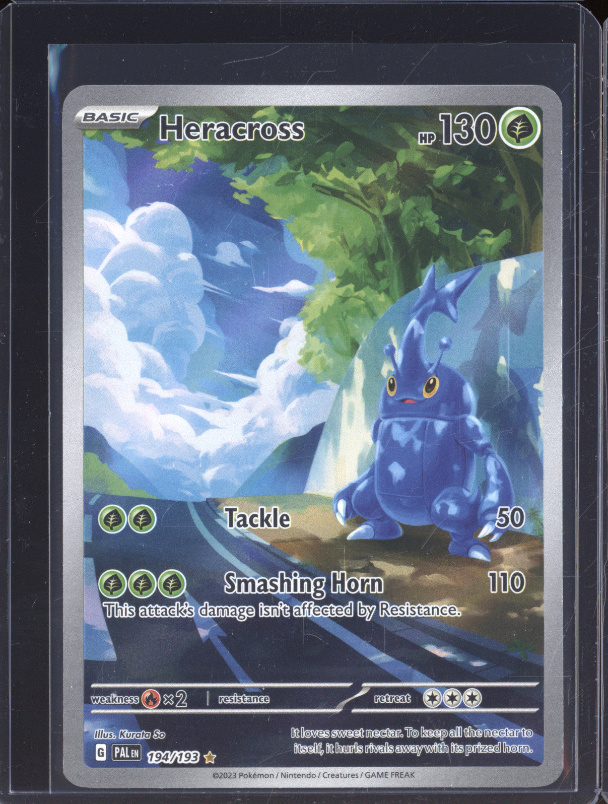 2023 Pokemon Paldea Evolved PAL 194 Heracross Illustration Rare