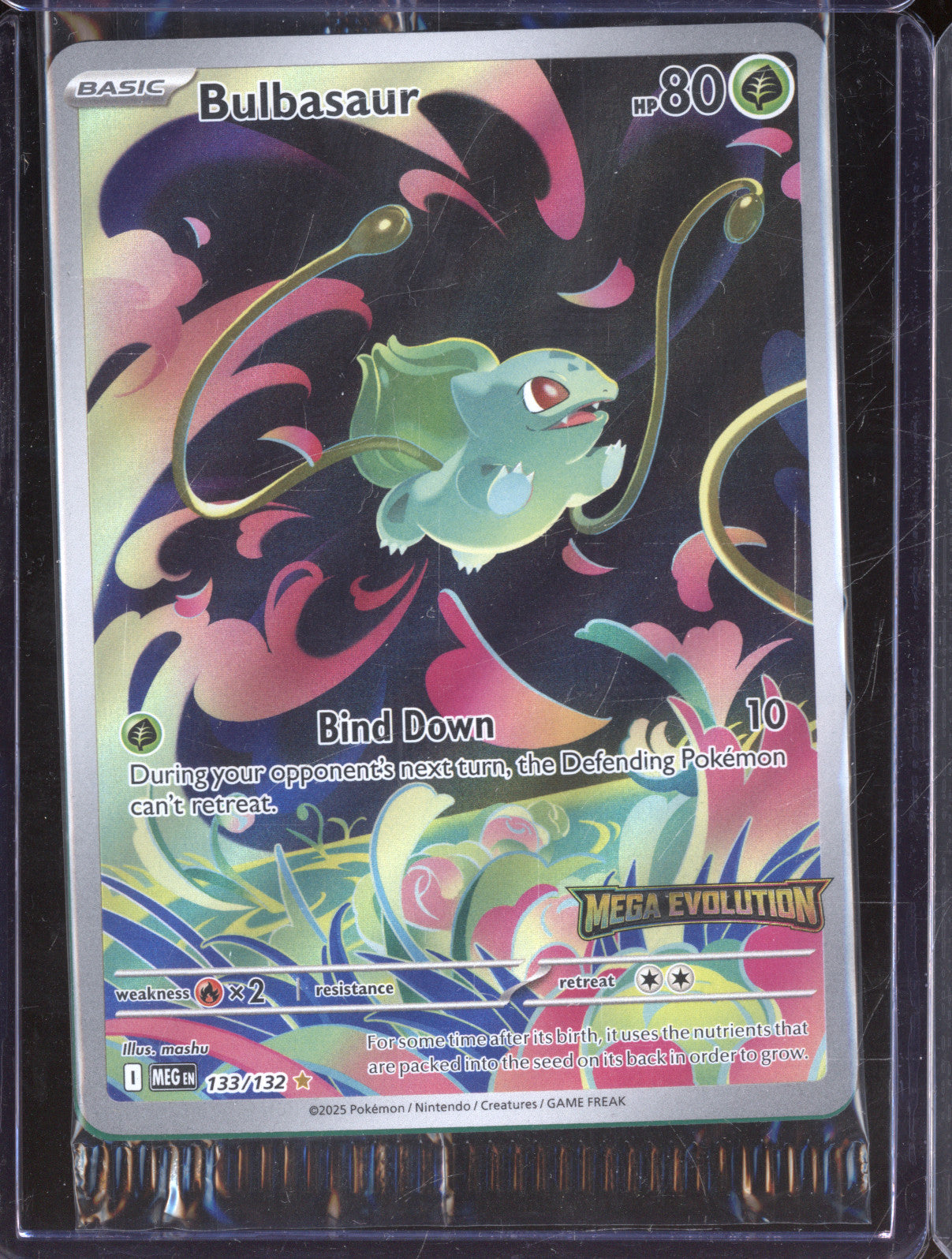 2025 Pokemon Mega Evolutions 133/132 Bulbasaur Illustration Rare Stamped