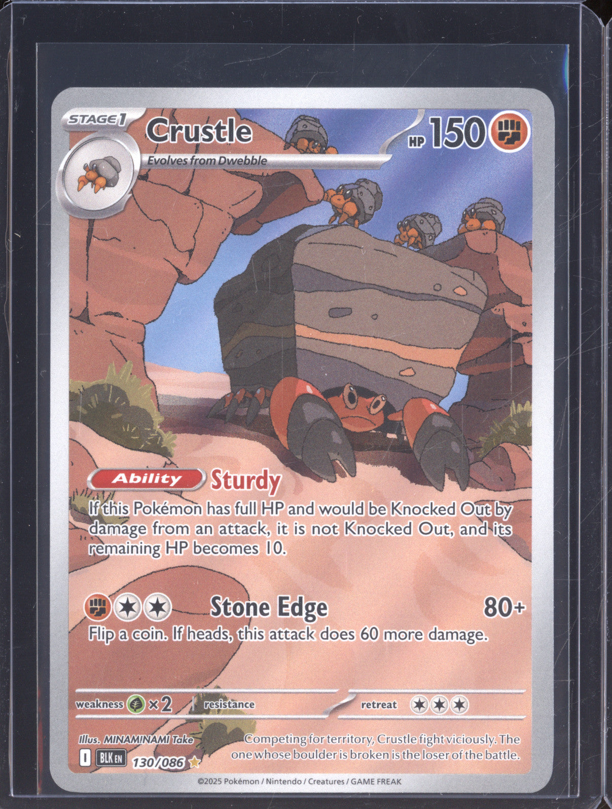Crustle 2025 Pokemon Black Bolt BLK 130/086 Illustration Rare