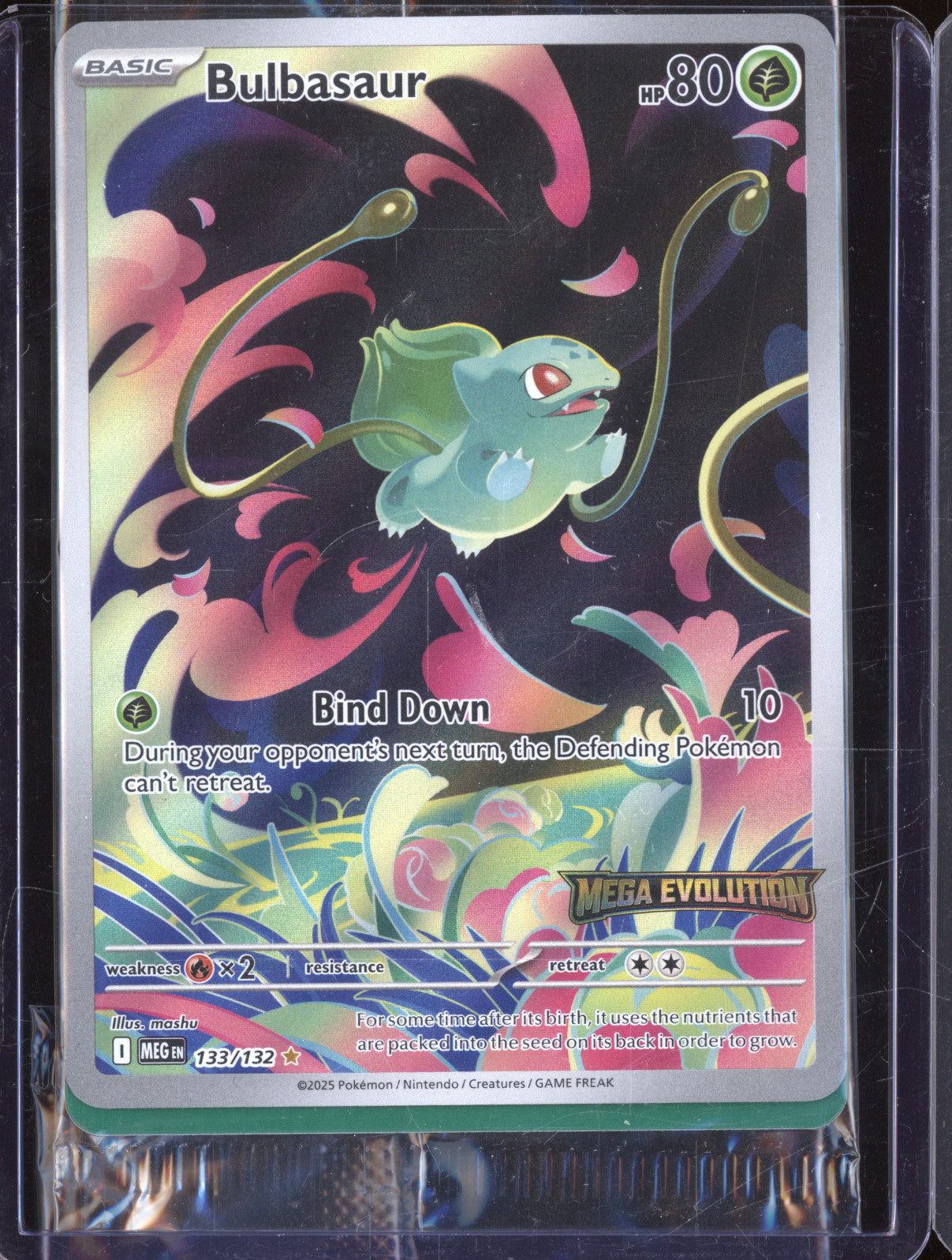 2025 Pokemon Mega Evolutions 133/132 Bulbasaur Illustration Rare Stamped