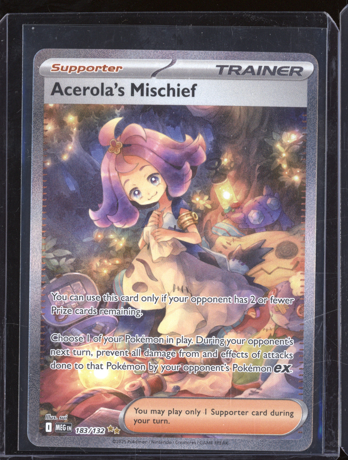 2025 Pokemon Mega Evolutions 183/132 Acerola's Mischief Secret Illustration Rare