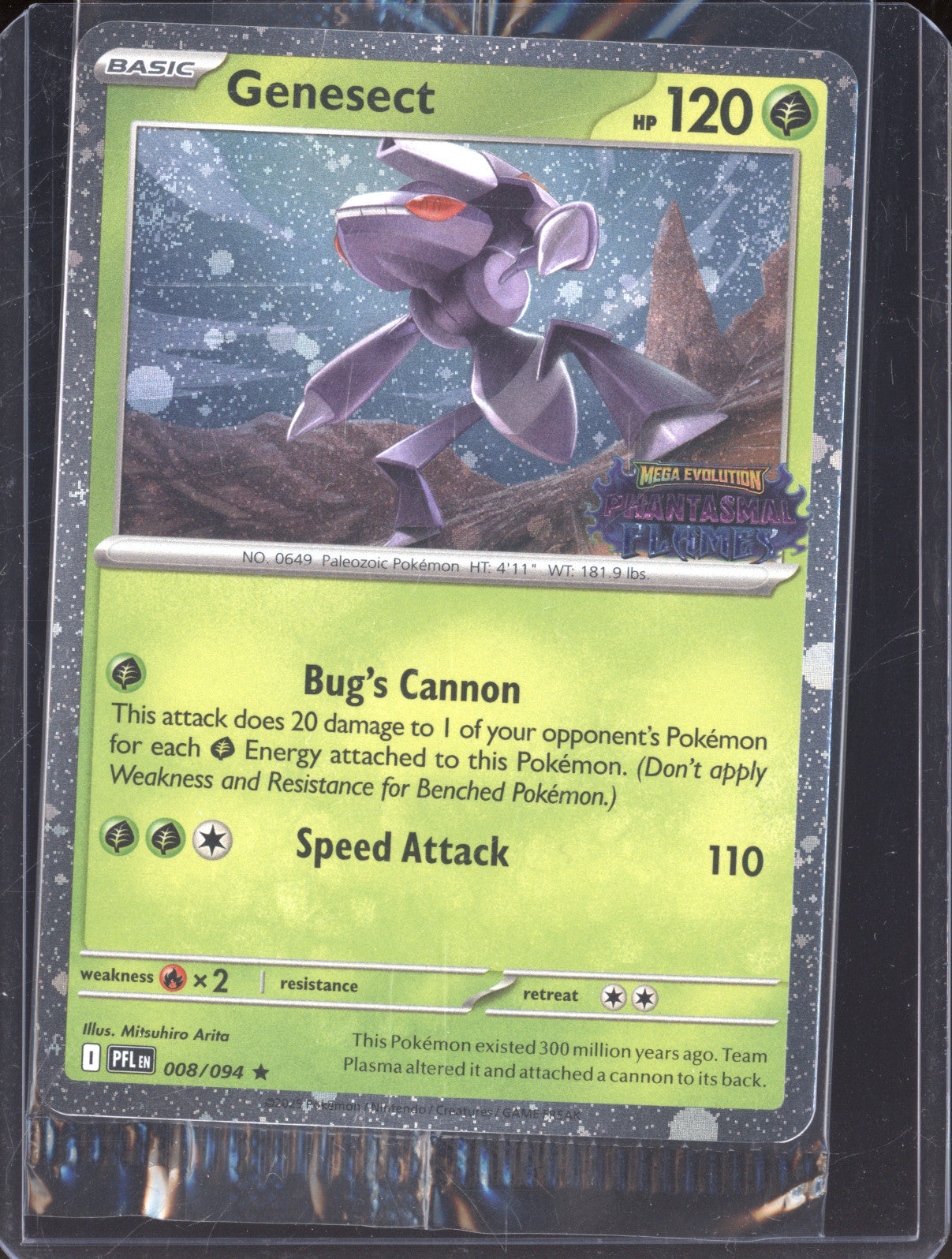 Genesect 2025 Pokemon Phantasmal Flames PFL 008/094 Holo Rare Stamped Promo