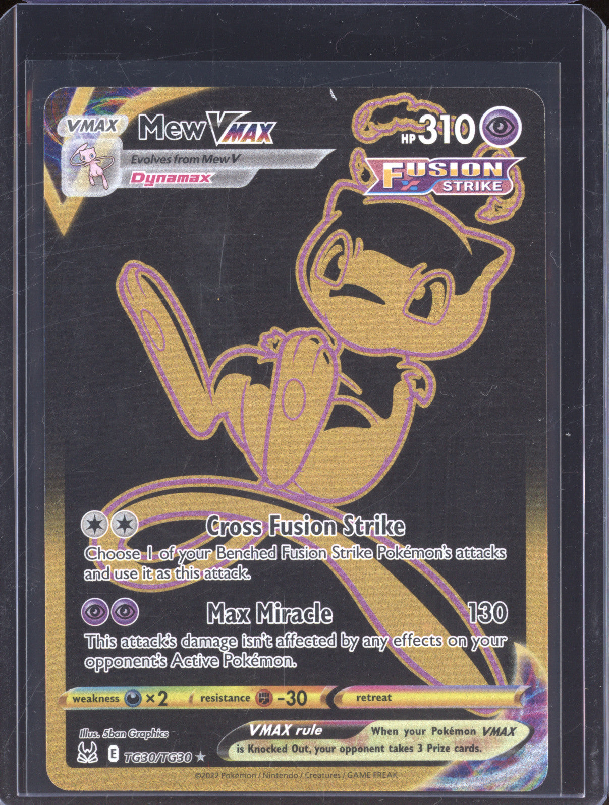Mew VMax 2022 Pokemon Lost Origin TG30/TG30 Full Art