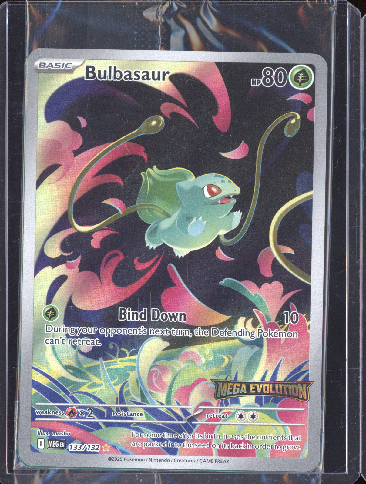 2025 Pokemon Mega Evolutions 133/132 Bulbasaur Illustration Rare Stamped
