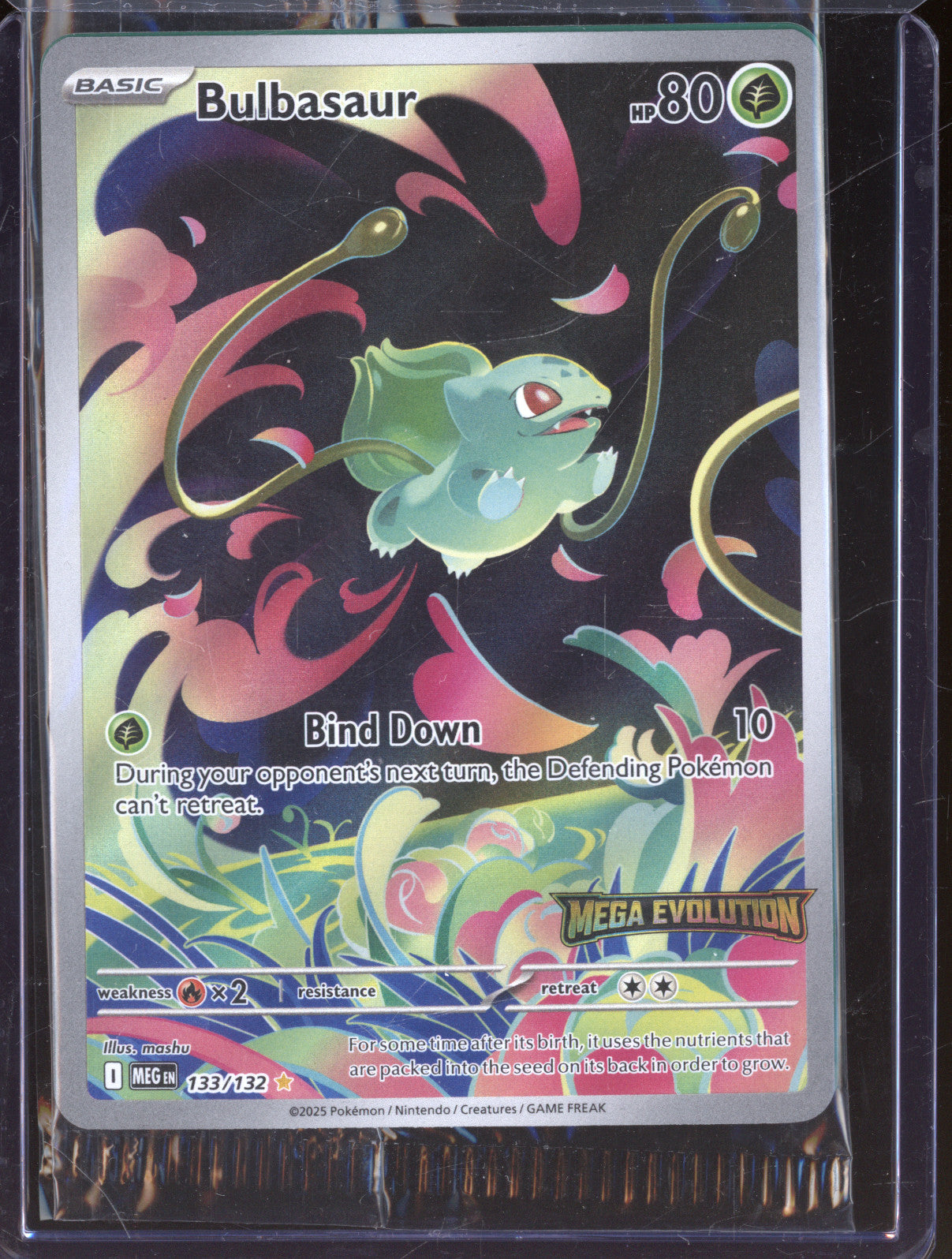 2025 Pokemon Mega Evolutions 133/132 Bulbasaur Illustration Rare Stamped