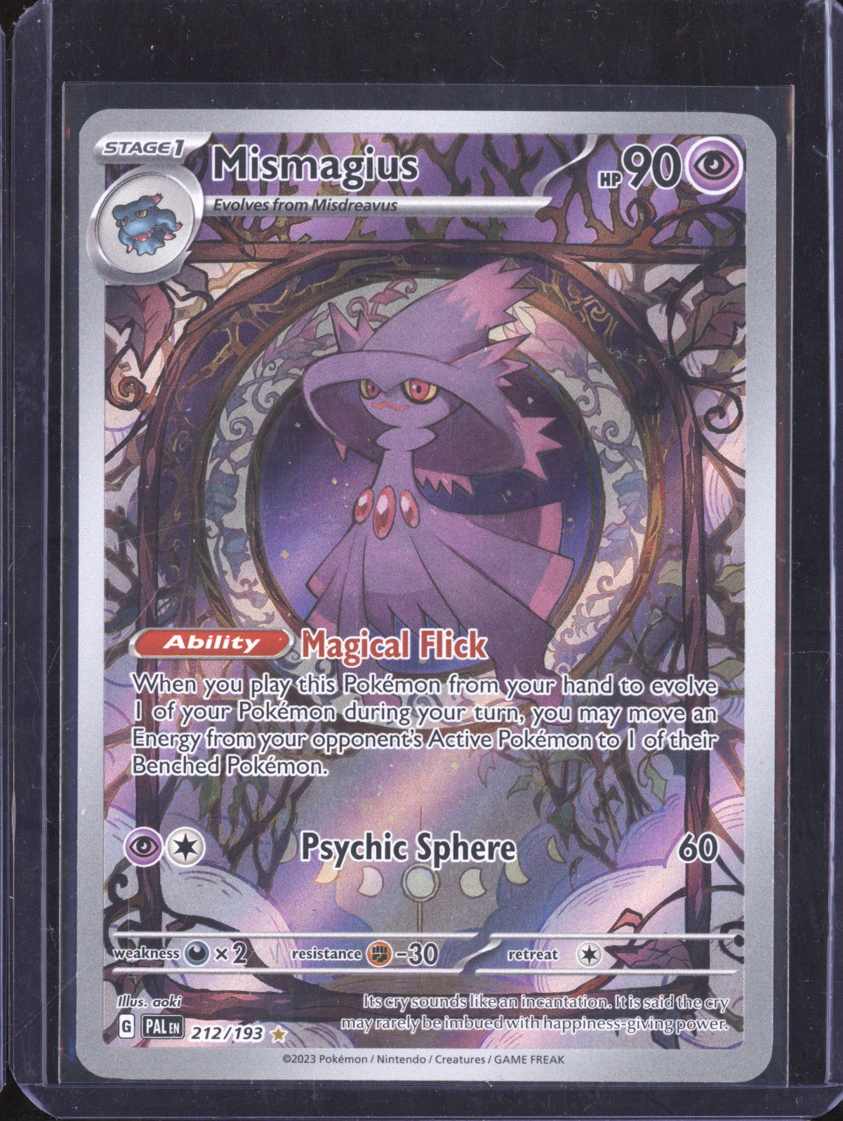 Mismagius 2023 Pokemon Paldea Evolved 212/193 Illustration Rare