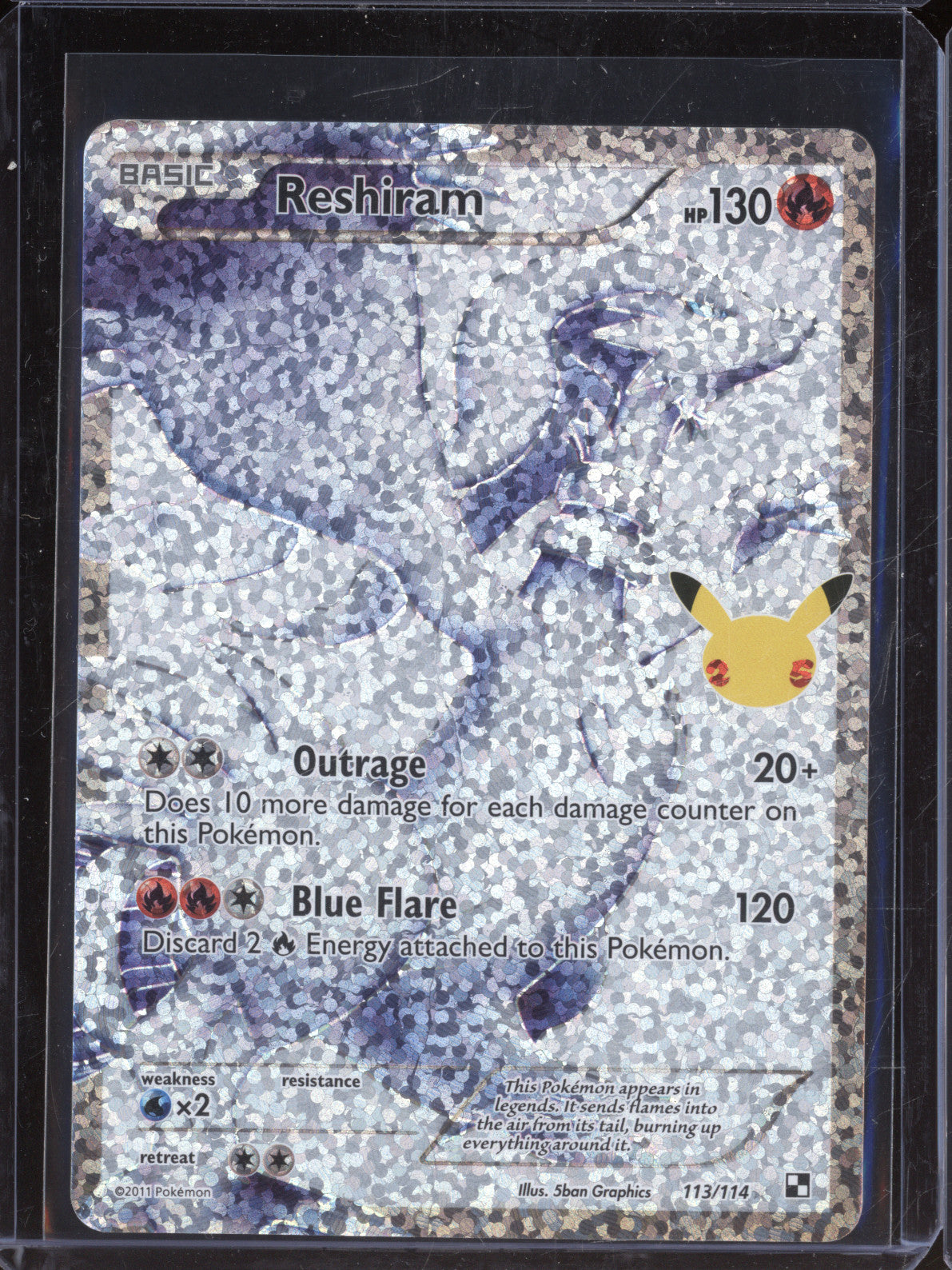 Reshiram 2021 Pokemon Celebrations 113/114 Classic Collection Black/White