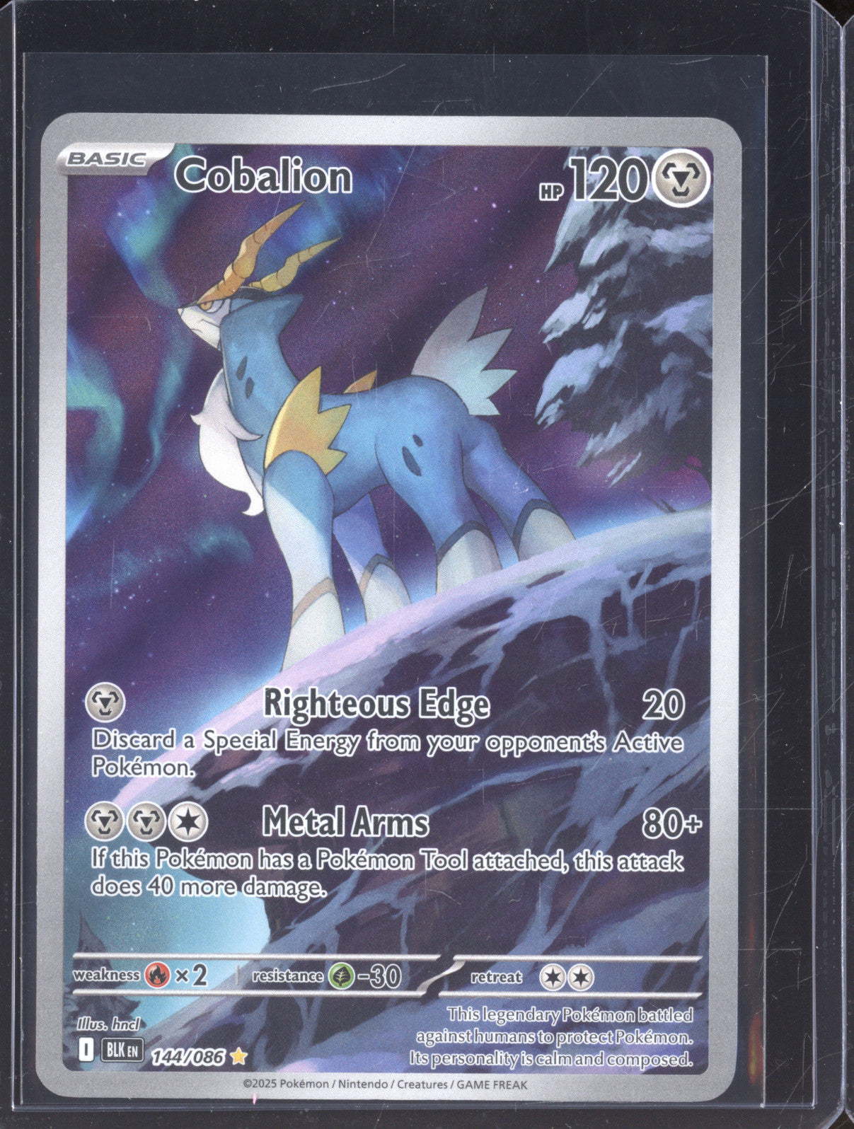 2025 Pokemon Black Bolt 144/086 Cobalion Illustration Rare