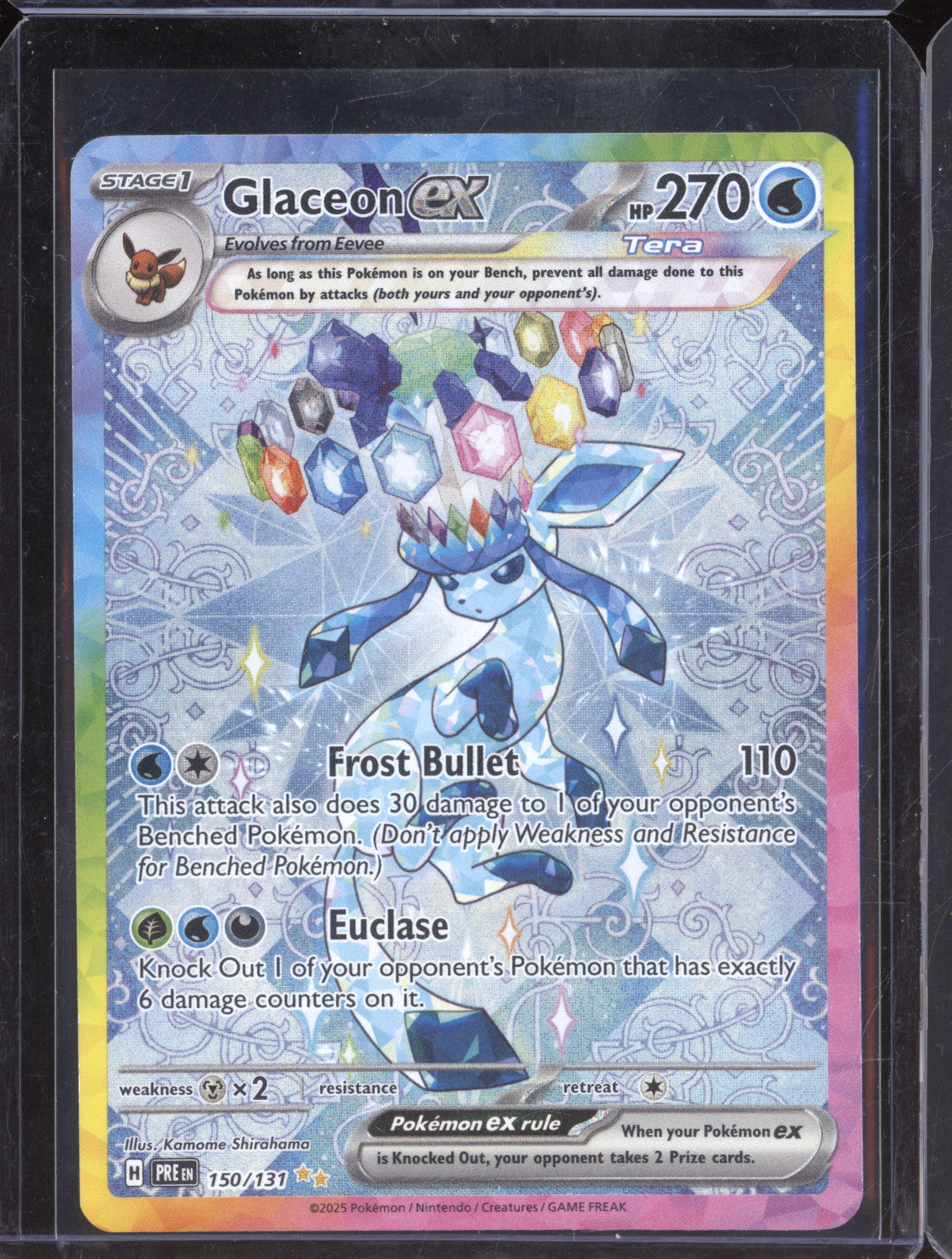 Glaceon EX Pokemon Prismatic Evolutions PRE 150/131 Special Illustration Rare