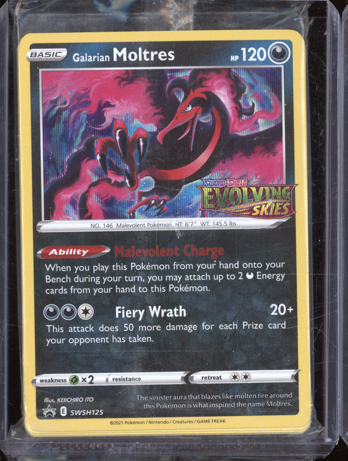 2021 Pokemon Evolving Skies SWSH125 Galarian Moltres Stamp Promo Sealed