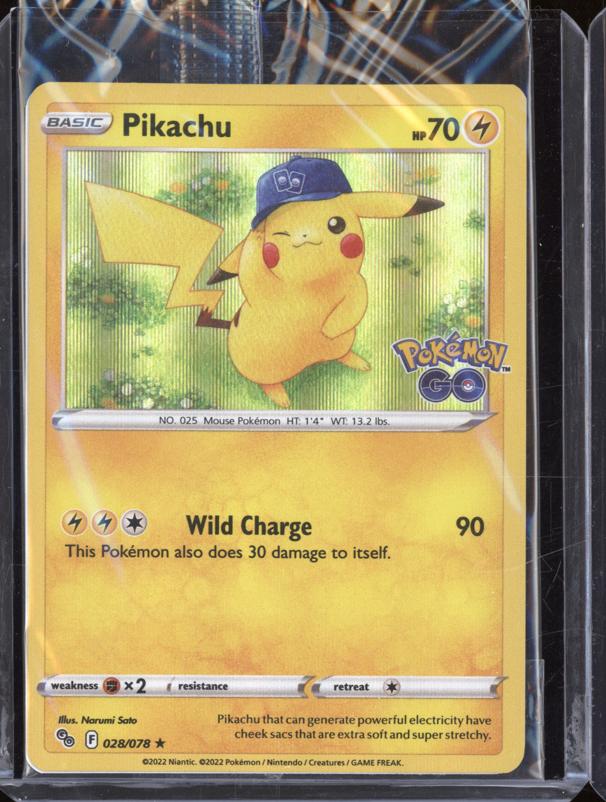 2022 Pokemon GO 028/078 Pikachu Holo Promo Rare