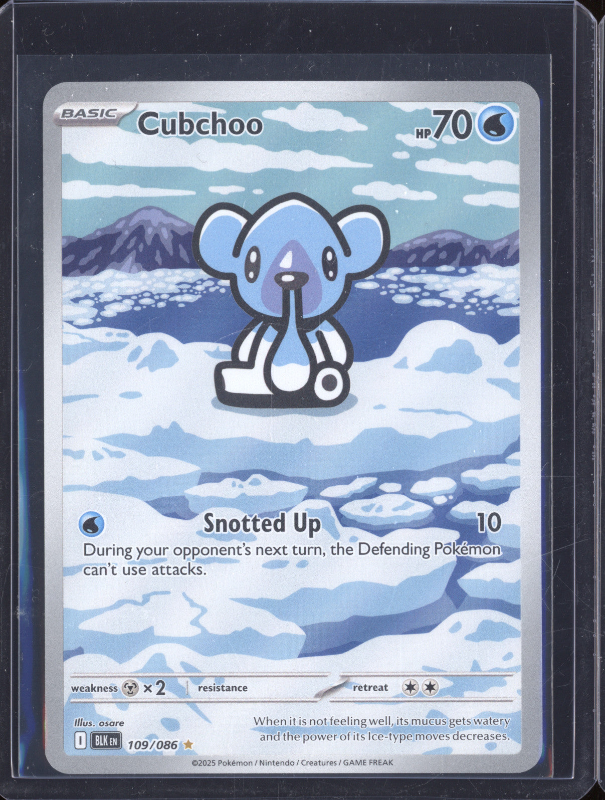 Cubchoo 2025 Pokemon Black Bolt 109/086 Illustration Rare