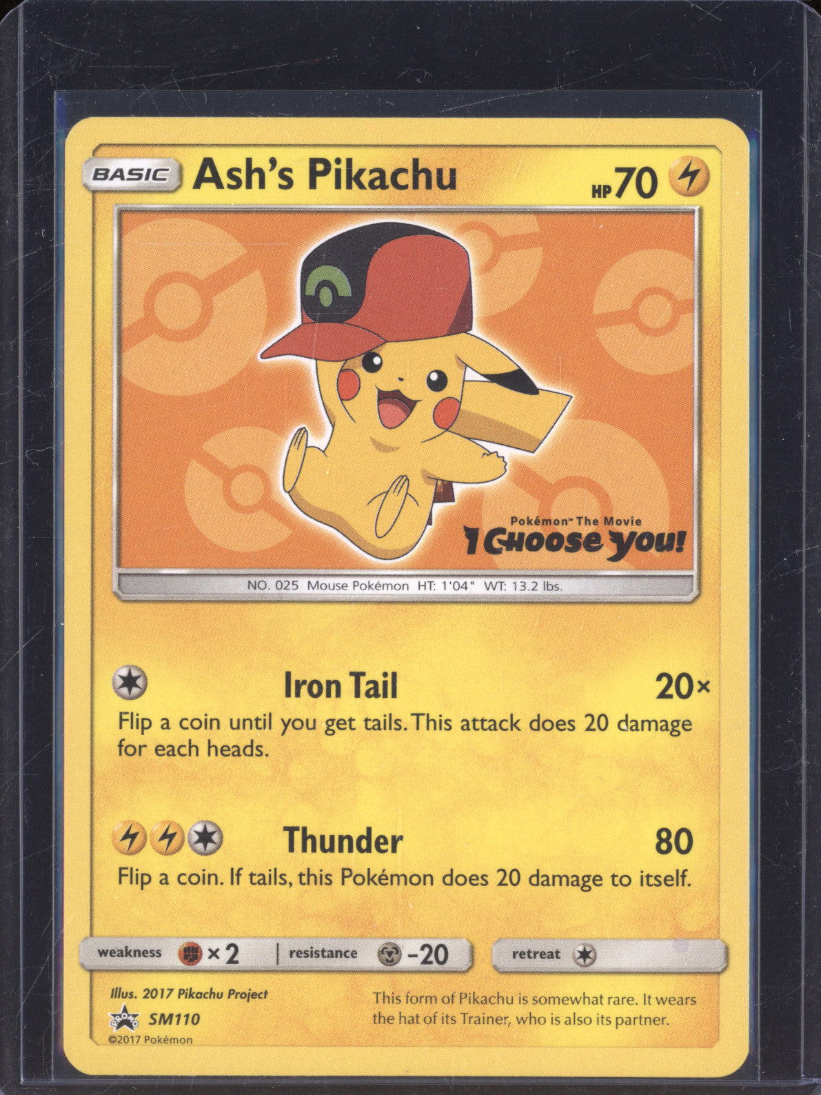 Ash's Pikachu 2017 Pokemon Sun & Moon SM110