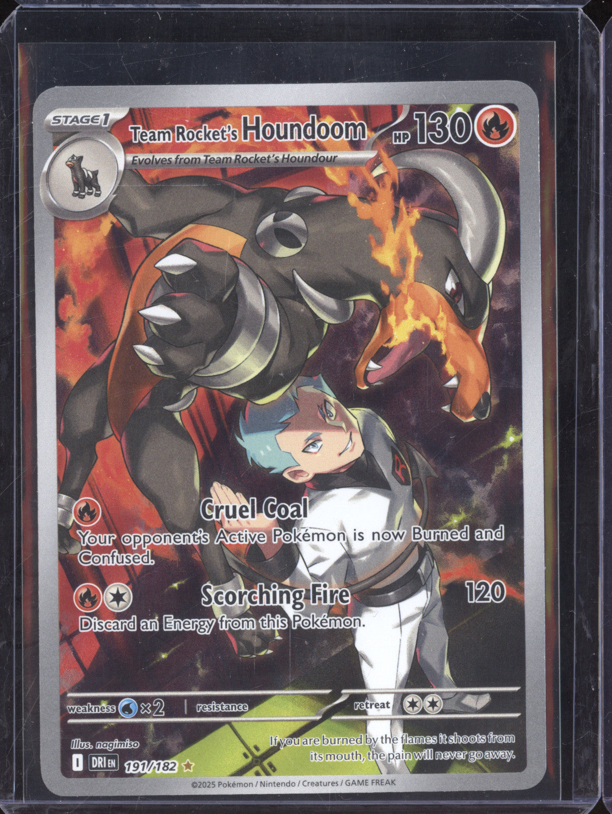 Team Rocket's Houndoom 2025 Pokemon Destined Rivals 191/182 Illustration Rare
