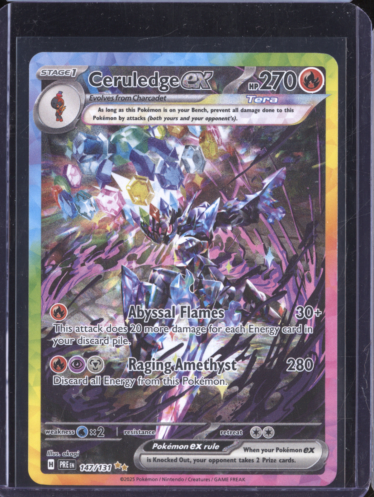 Ceruledge ex 2025 Pokemon Prismatic Evolutions 147/131 Special Illustration Rare