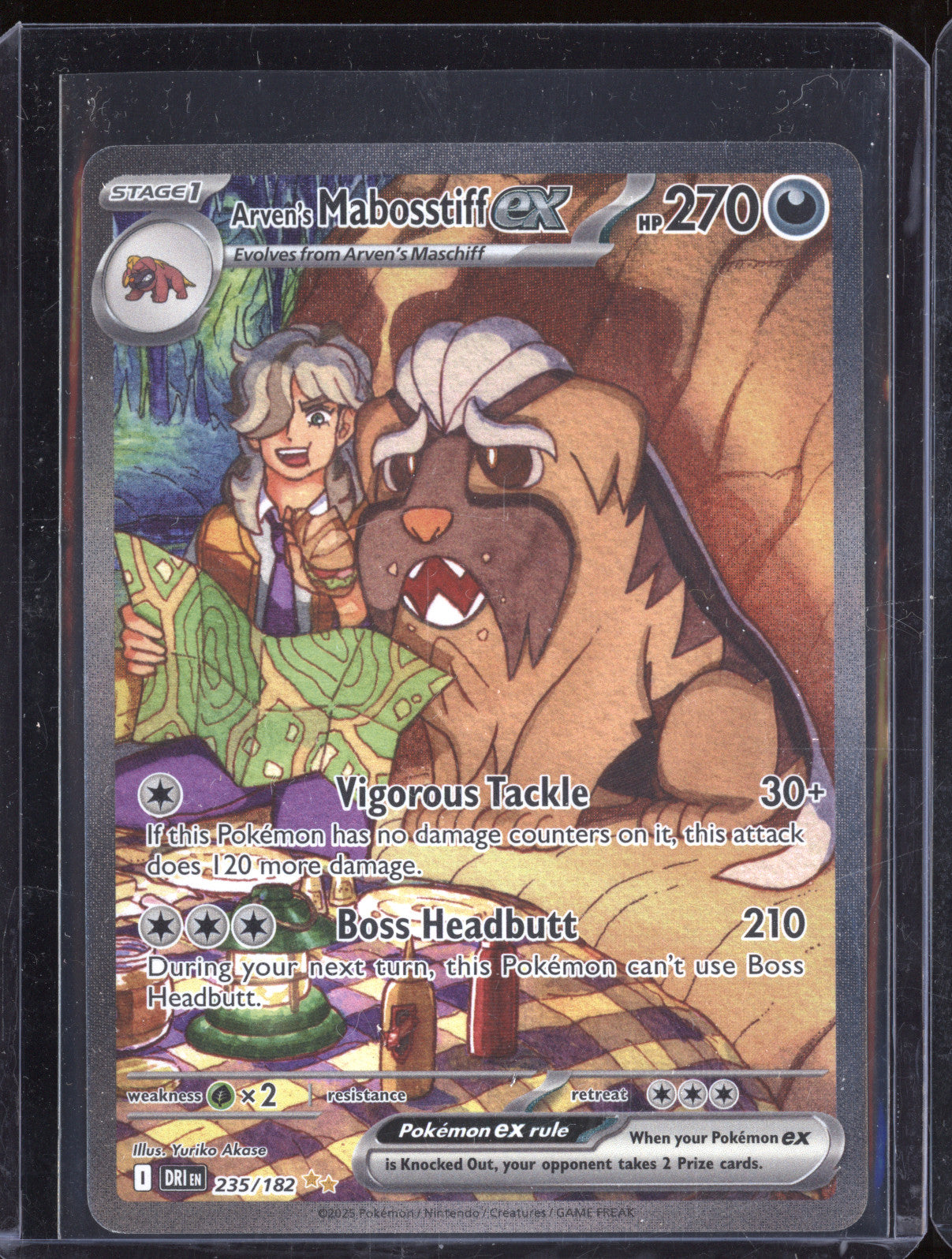 2025 Pokemon Destined Rivals 235 Arven's Mabosstiff ex Special Illustration Rare