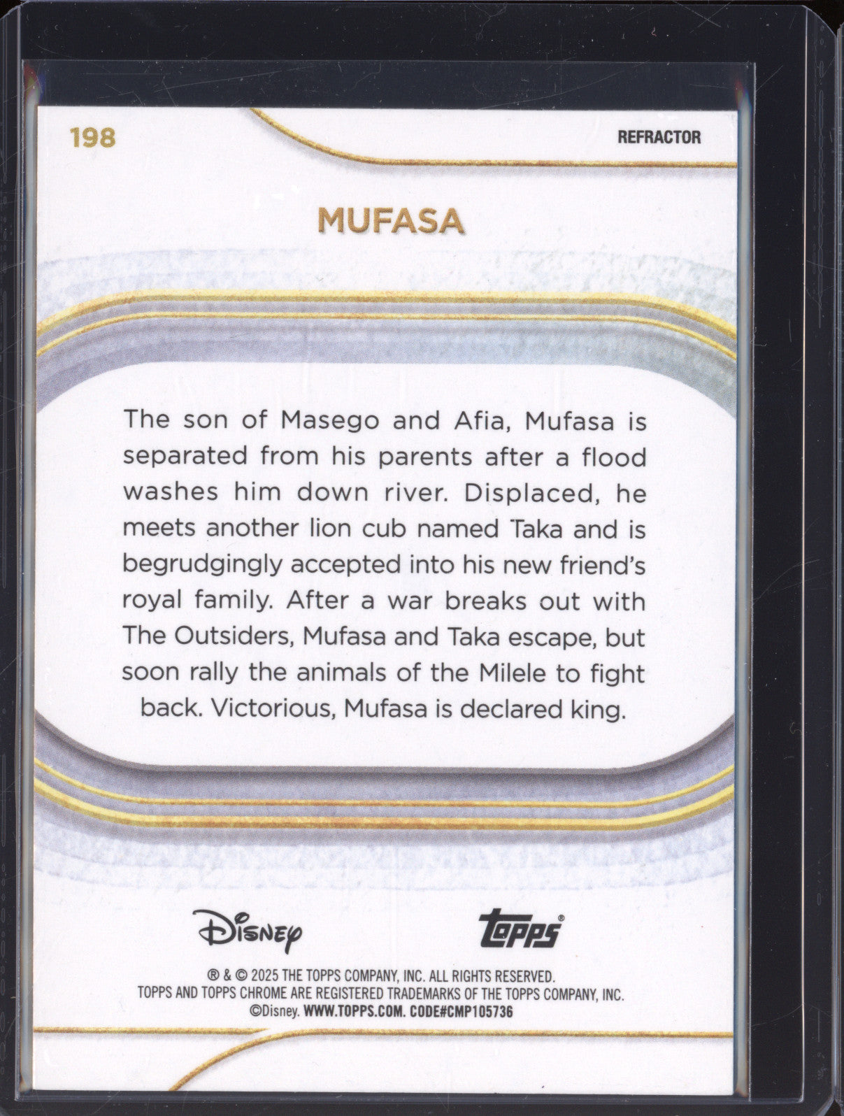 Mufasa 2025 Topps Chrome 198 Refractor