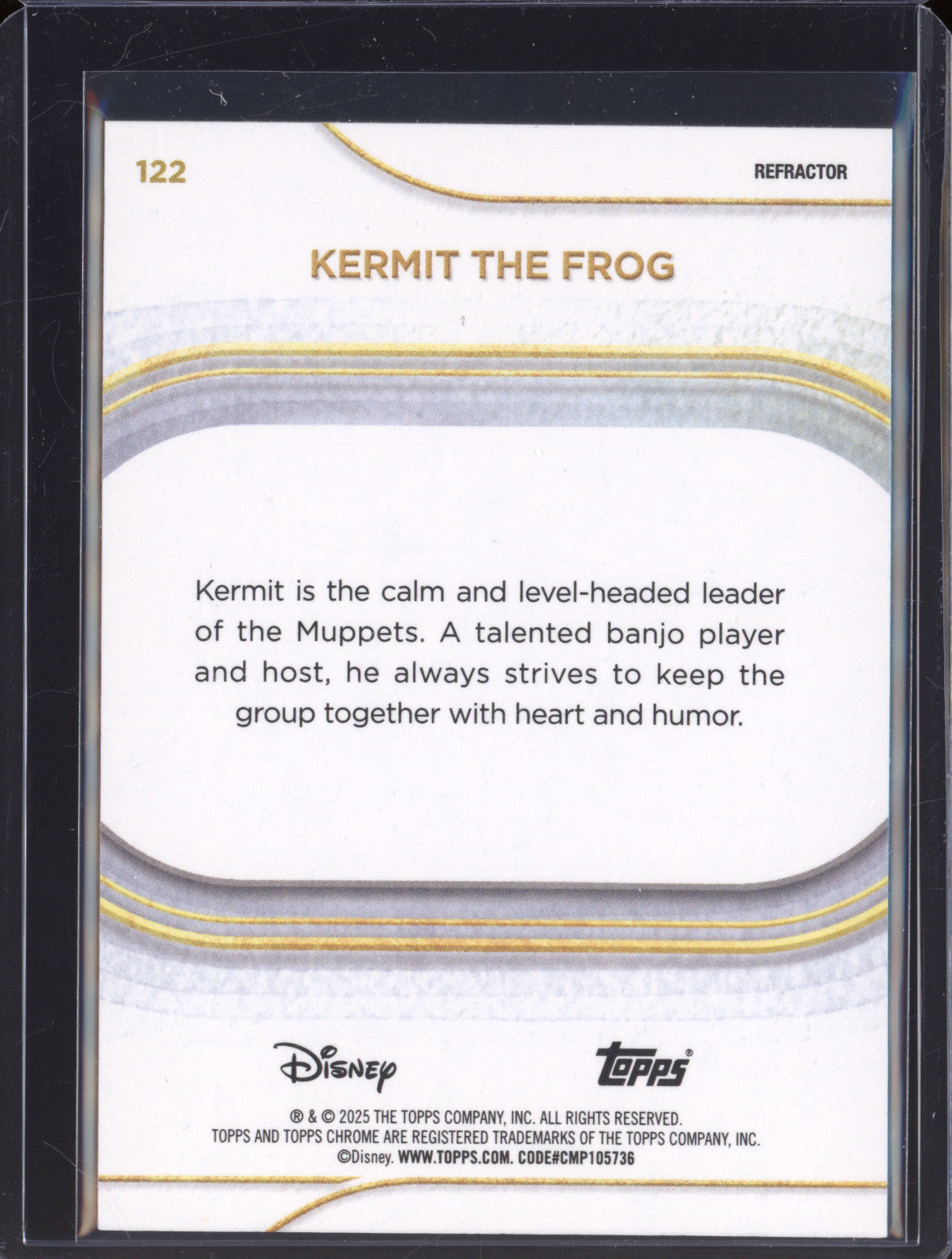 Kermit The Frog 2025 Topps Chrome 122 Refractor