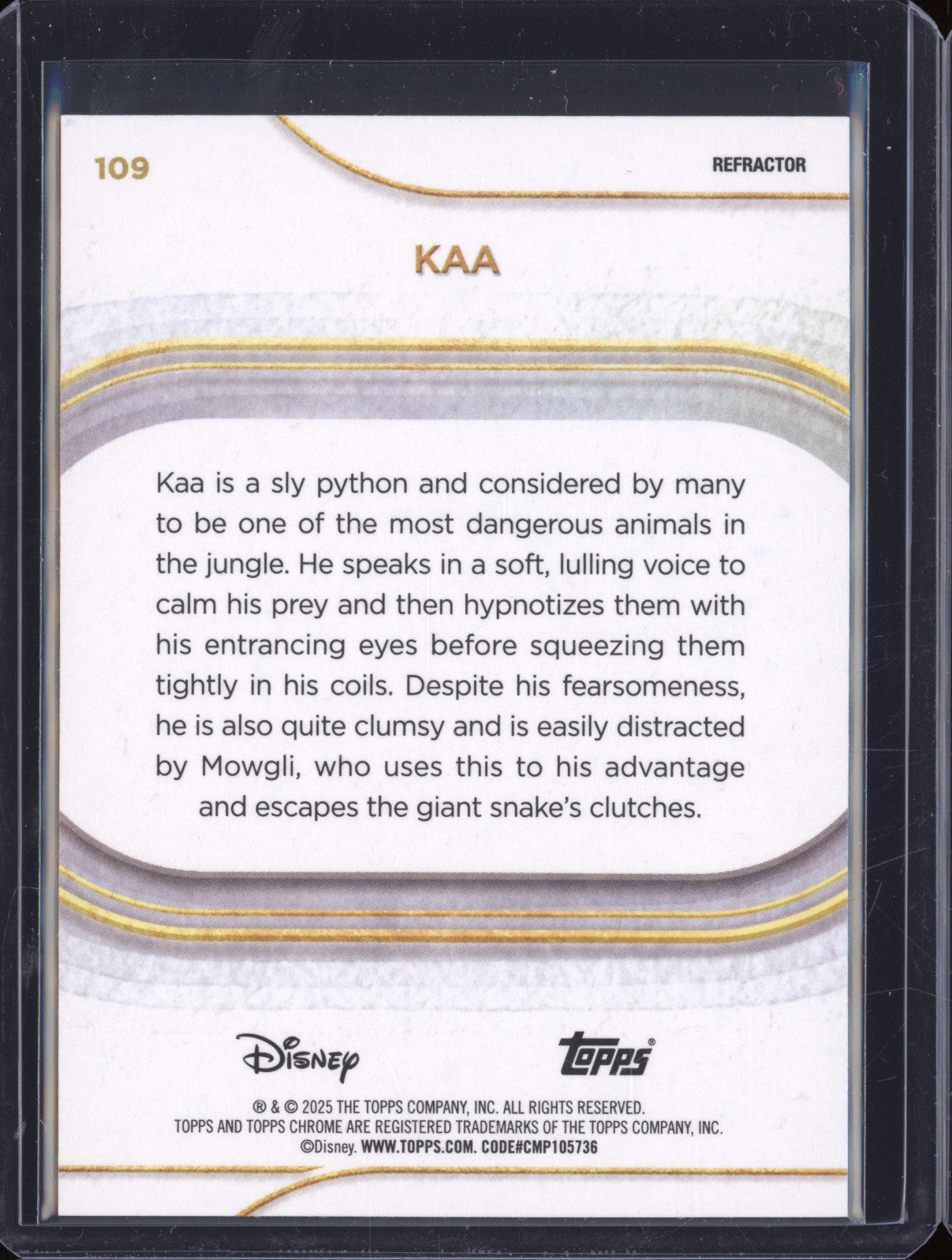Kaa 2025 Topps Chrome 109 Refractor
