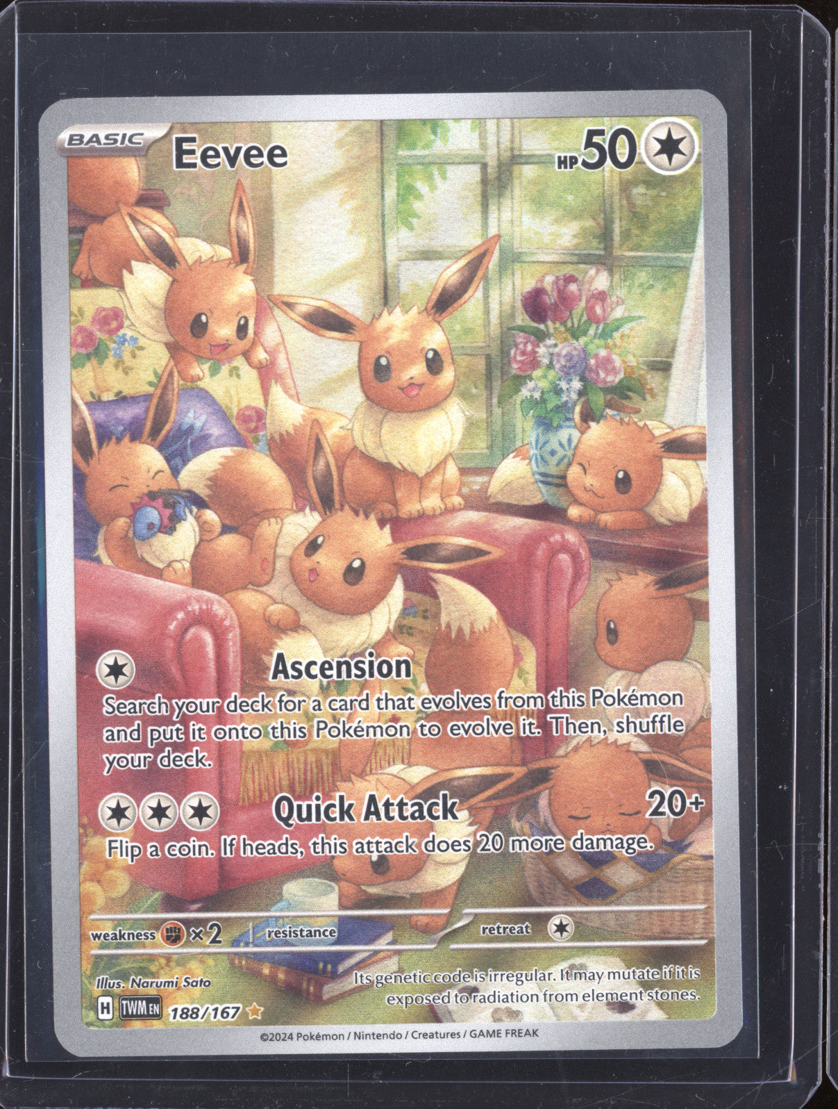 Eevee 2024 Pokemon Twilight Masquerade TWM 188/167 Illustration Rare