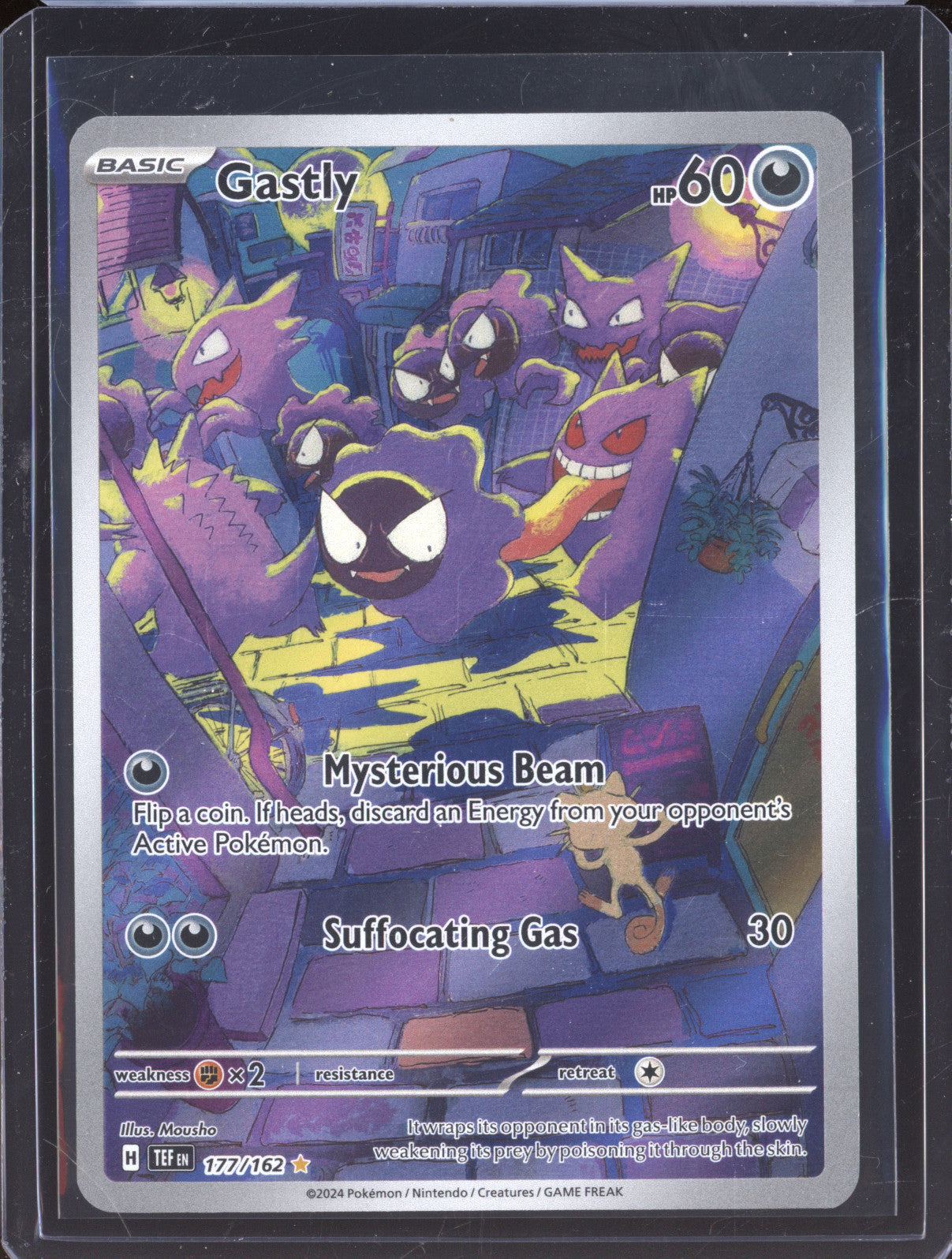 2024 Pokemon Scarlet & Violet Temporal Forces 177/162 Gastly Illustration Rare