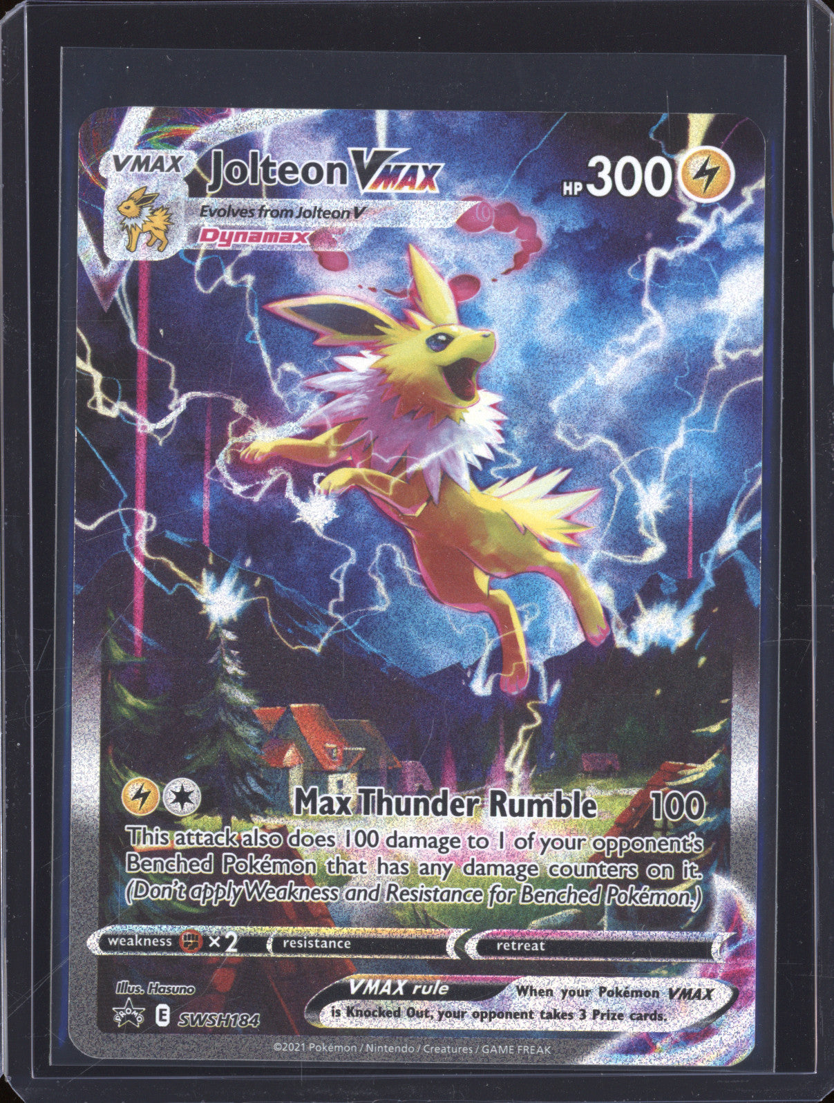 2021 Pokemon Jolteon Vmax SWSH184 Black Star Promo