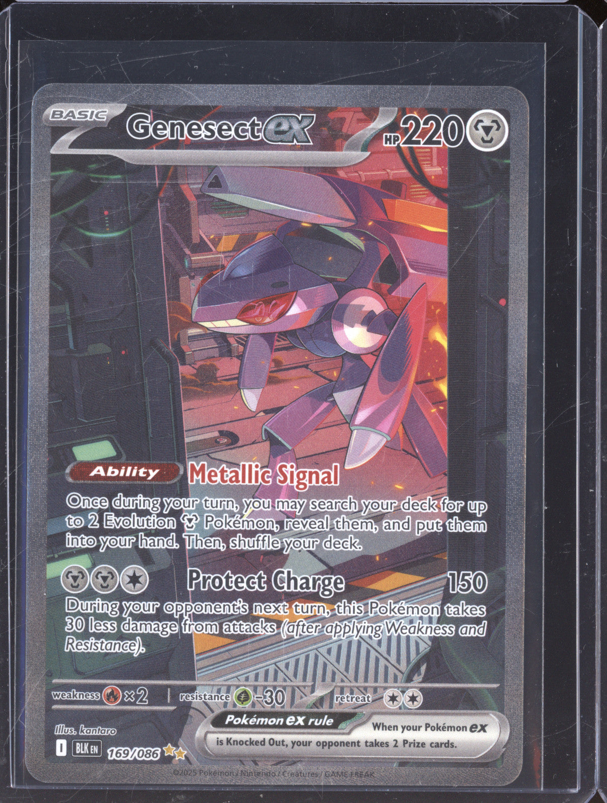 2025 Pokemon Black Bolt BLK 169/086 Genesect Ex Special Illustration Rare