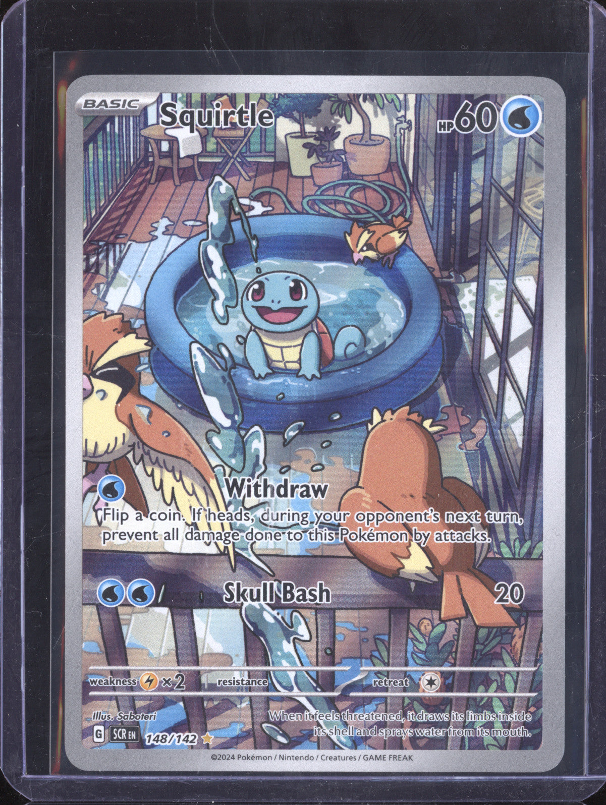 Squirtle 2024 Pokemon Stellar Crown 148/142 Illustration Rare