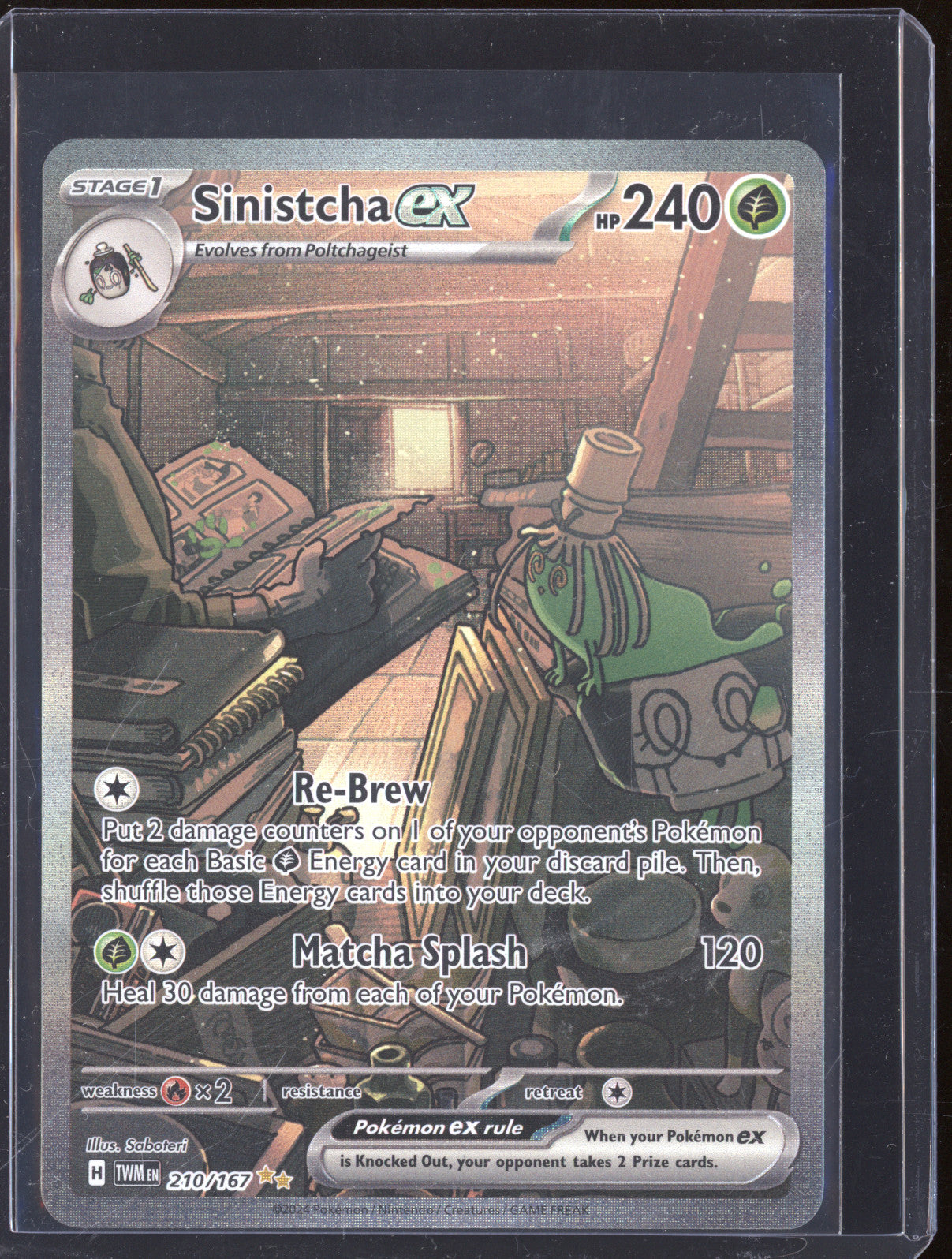 Sinistcha ex 2024 Pokemon Twilight Masquerade TWM 210/167 Special Illustration