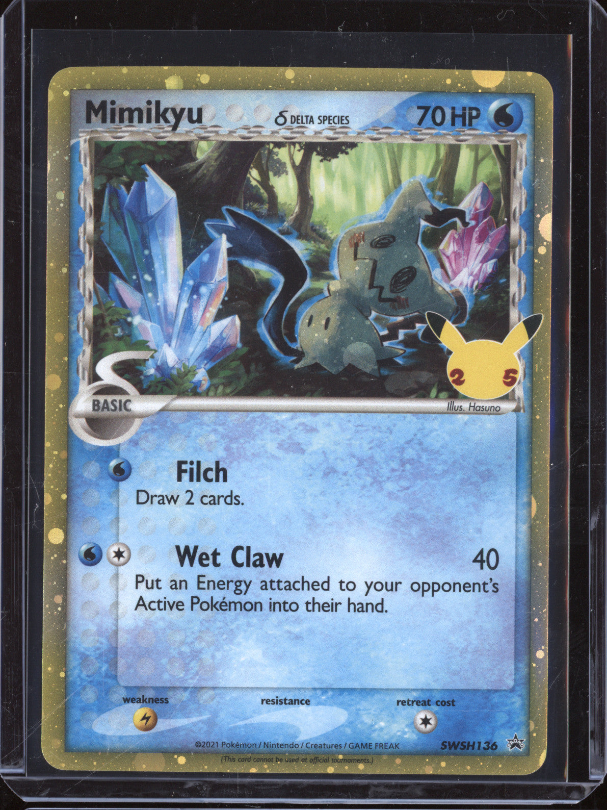 Mimikyu 2021 Pokemon Celebrations SWSH136 Black Star Promo