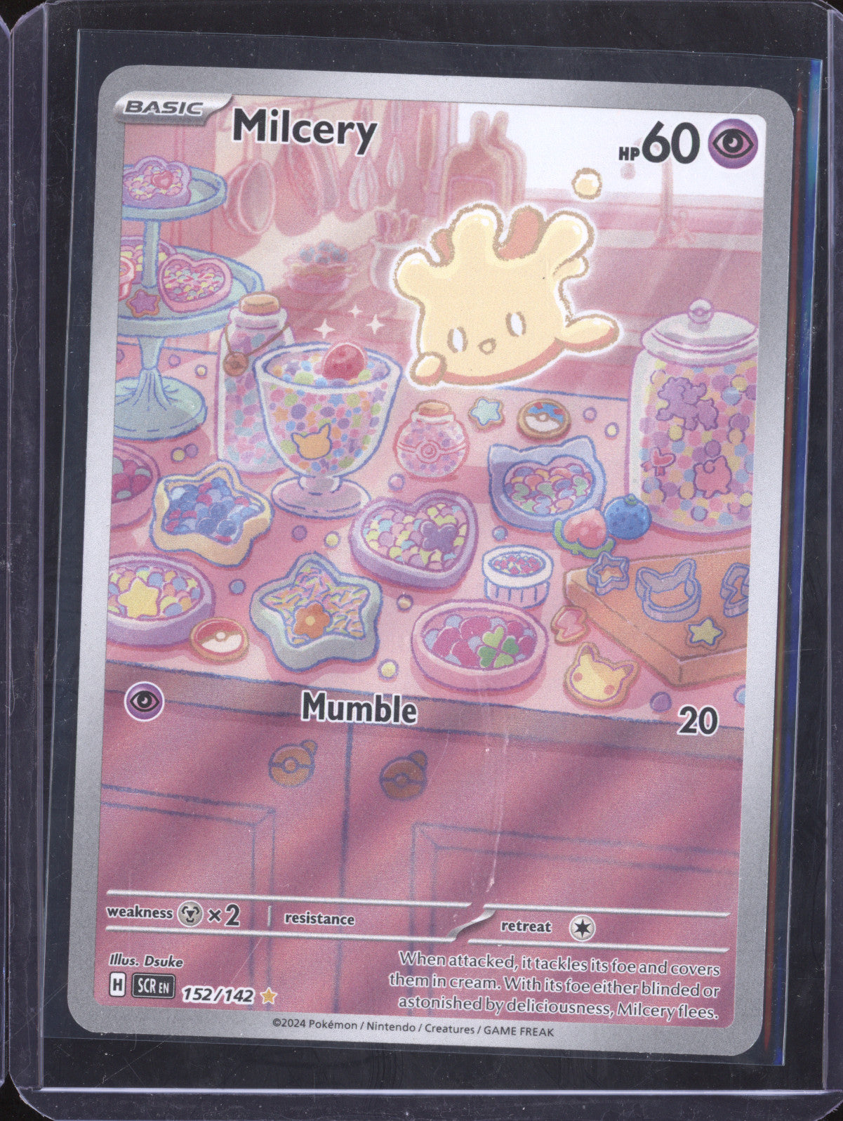 Milcery 2024 Pokemon Stellar Crown 152/142 Illustration Rare