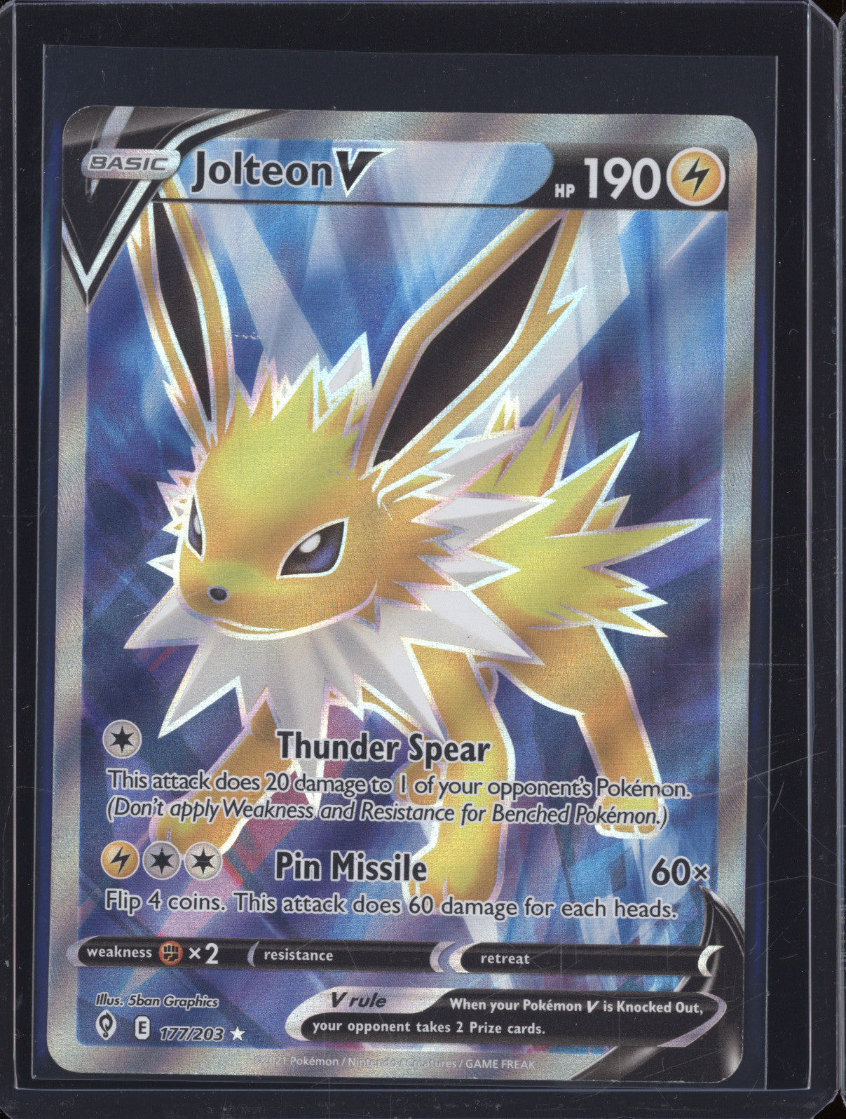 2021 Pokemon Evolving Skies 177 Jolteon V